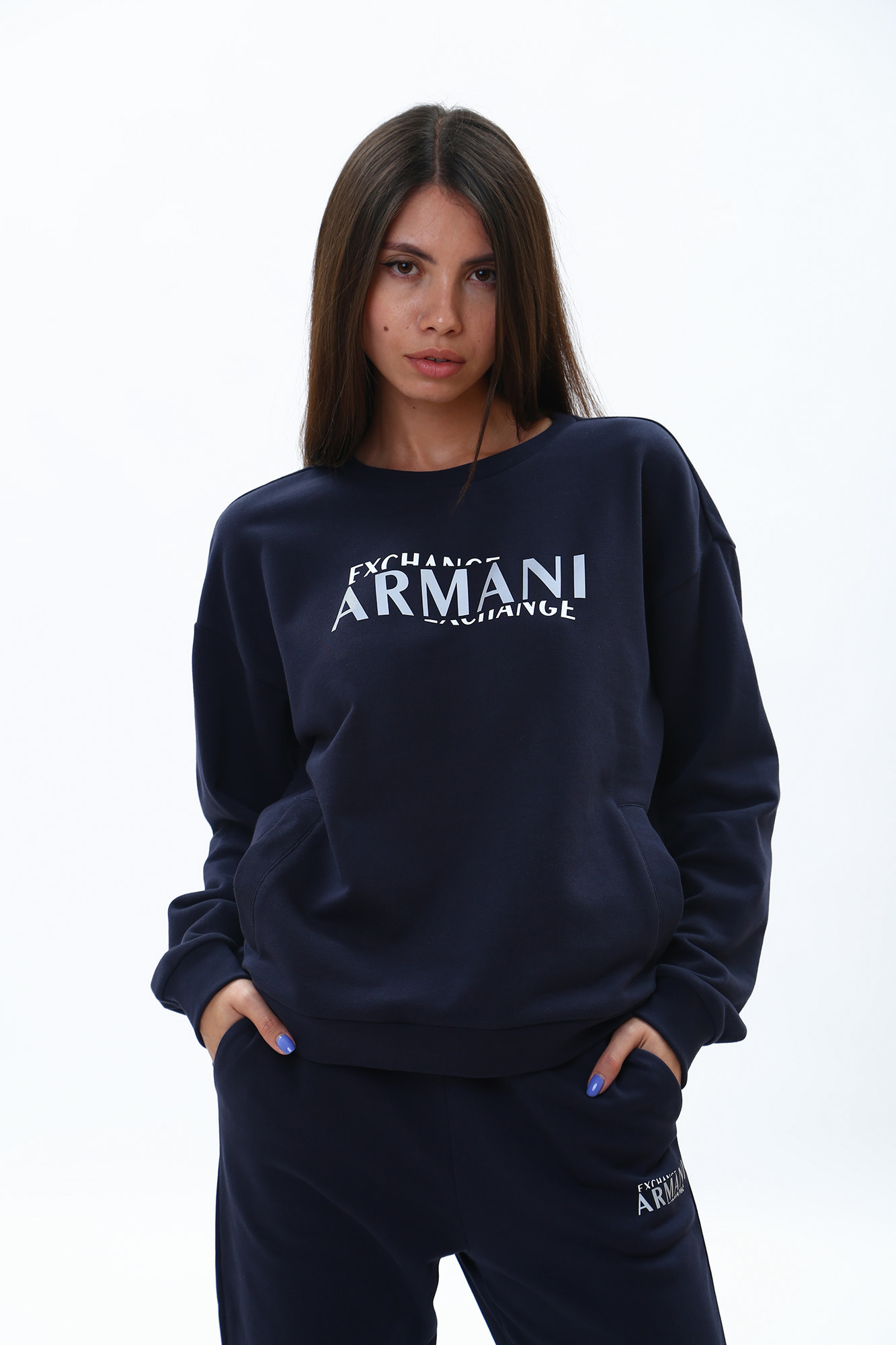 Свитшот Armani Exchange 6LYM16_YJBSZ_1593_BLUEBERRY JELLY купить в интернет-магазине Med-Online.ru - Мёд