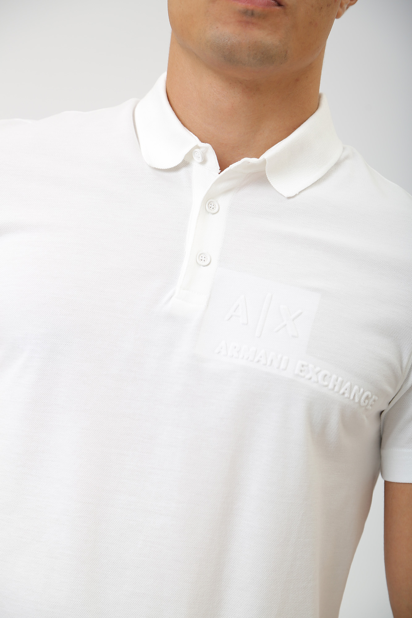 Поло Armani Exchange 6RZFAA_ZJ3YZ_1100_WHITE купить в интернет-магазине ...