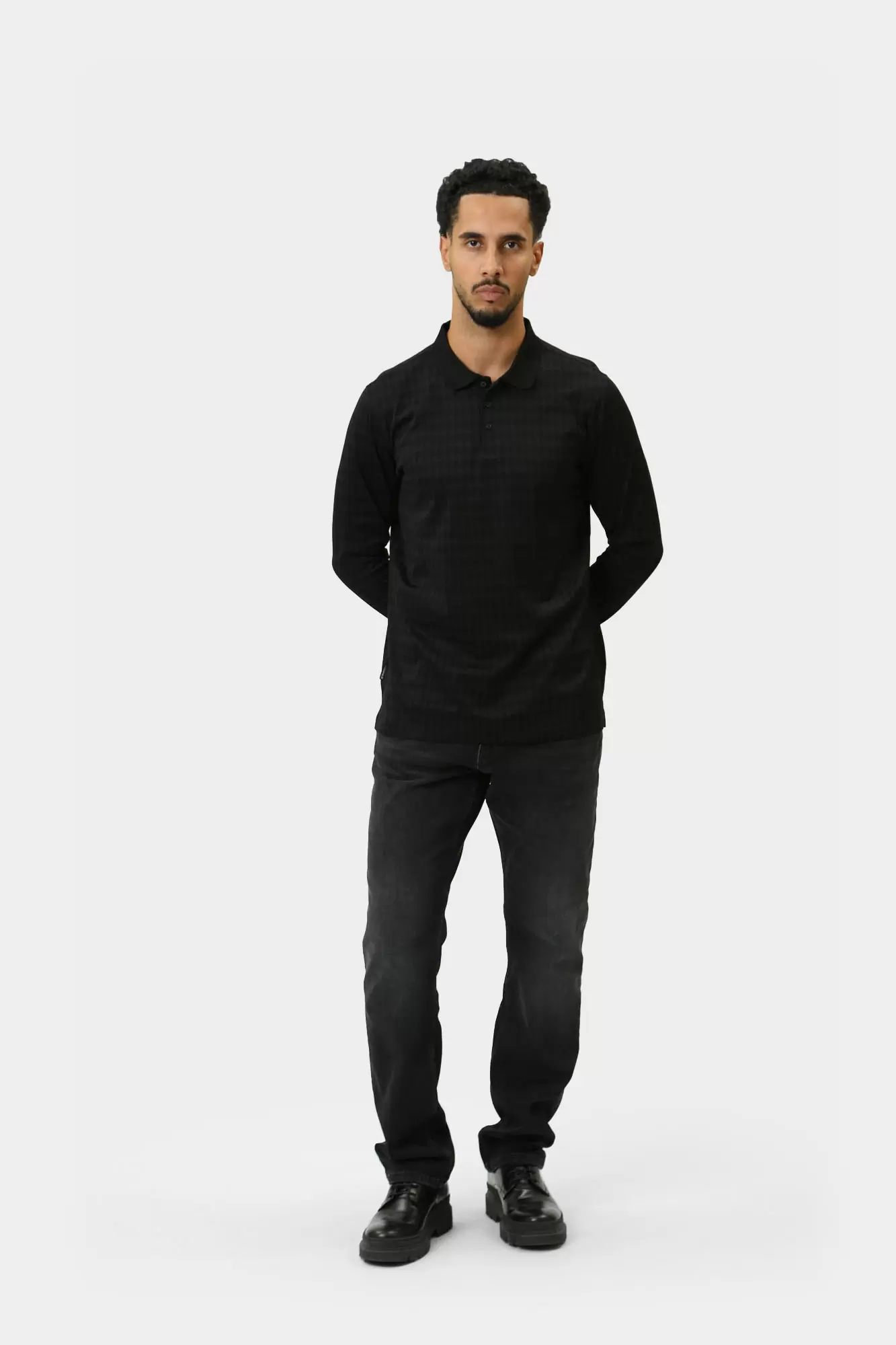 544202_745009 Поло с длинным рукавом Karl Lagerfeld Черный