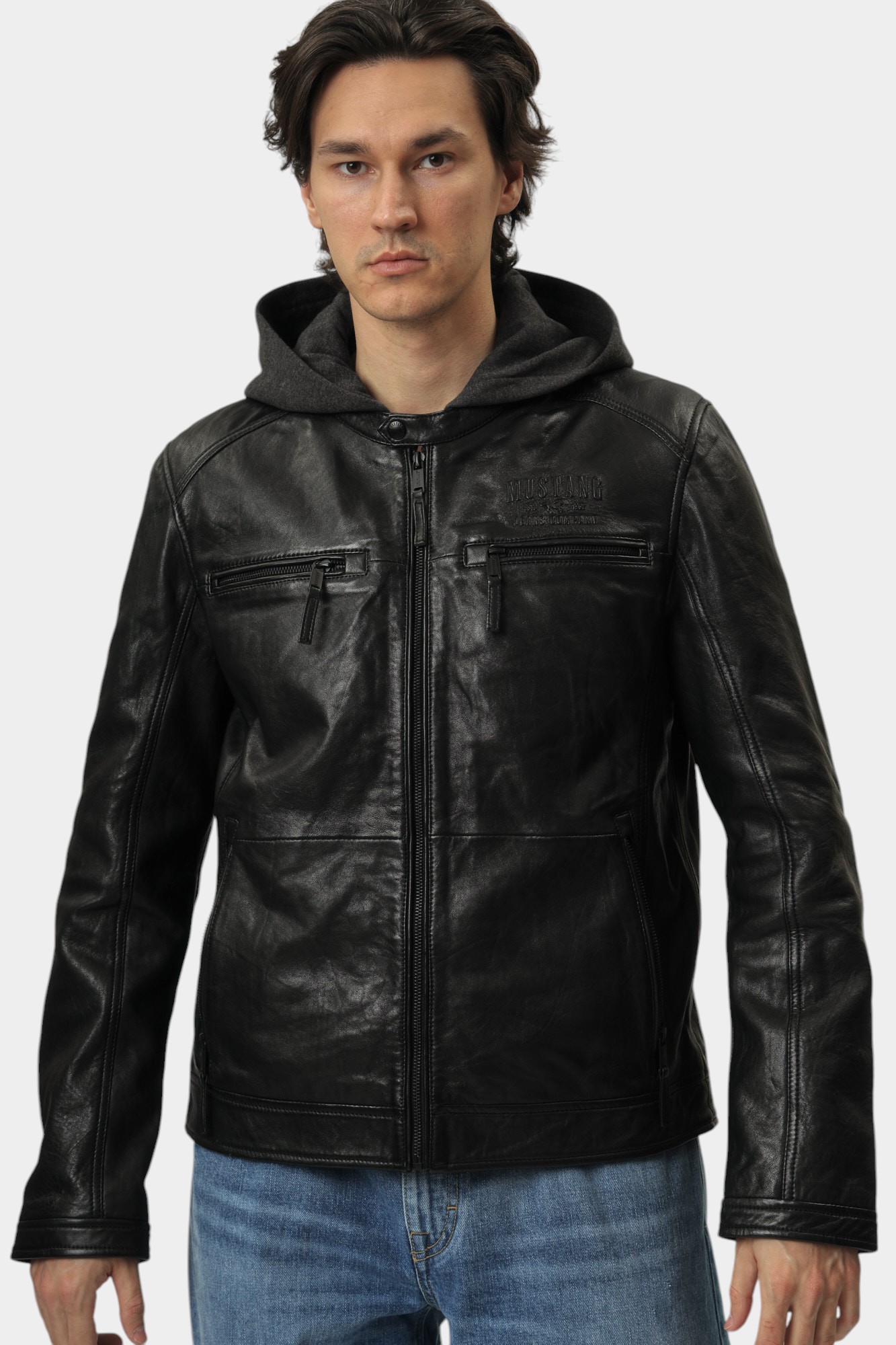MU-M251-288 Куртка кожаная Mustang Черный