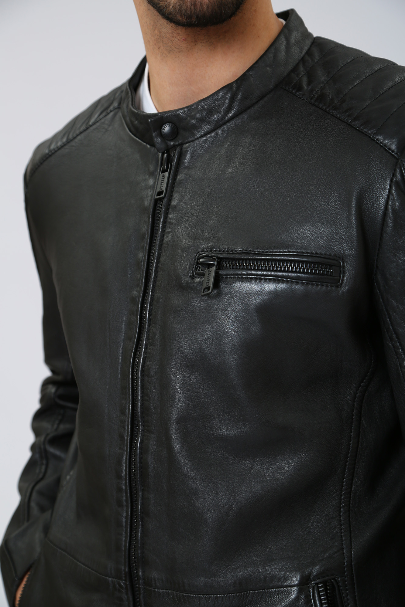 MU-M23-74-1000 Куртка кожаная Mustang Черный