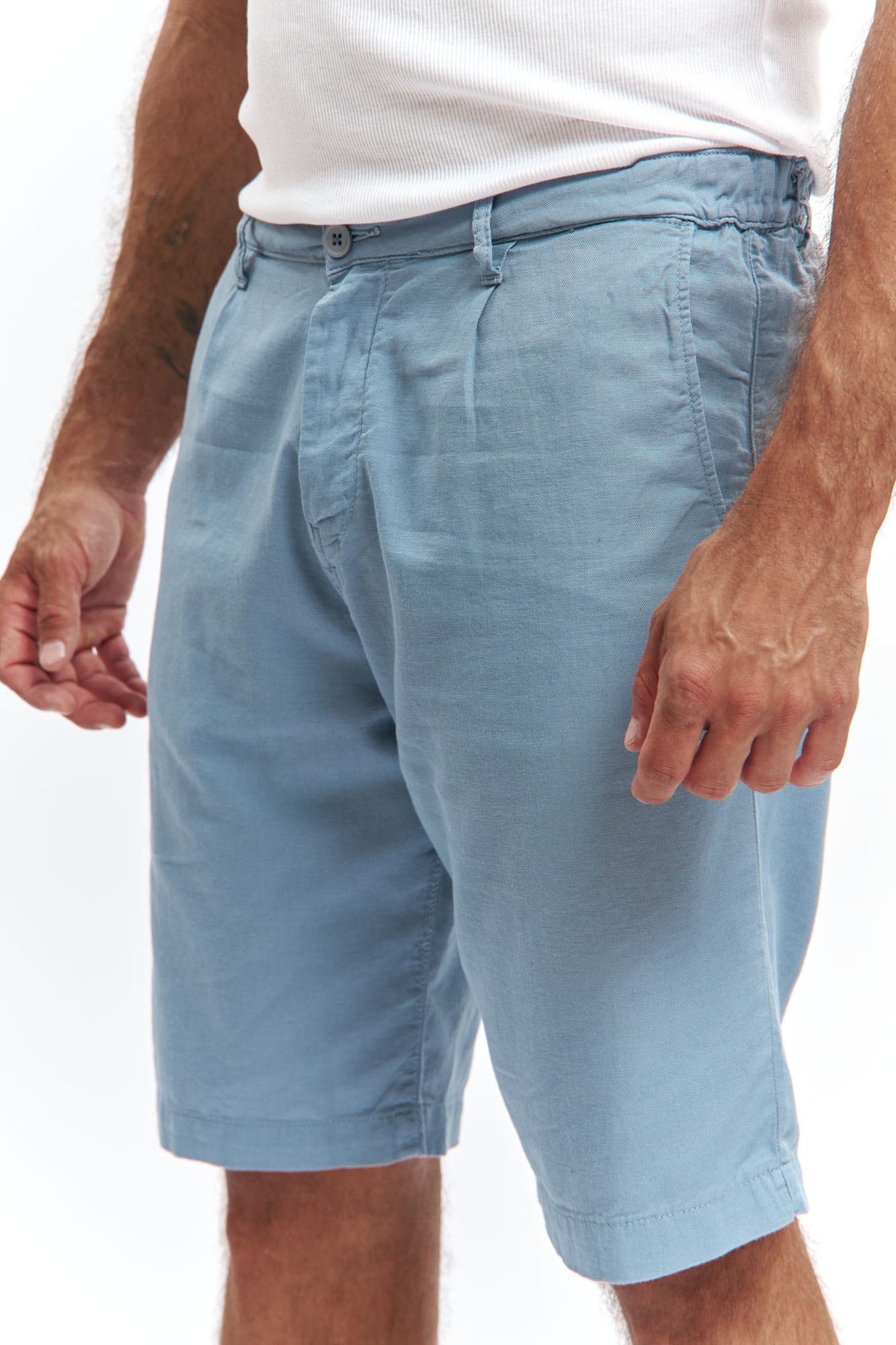 VM-OMA-55-447 Шорты льняные Van Mich Голубой