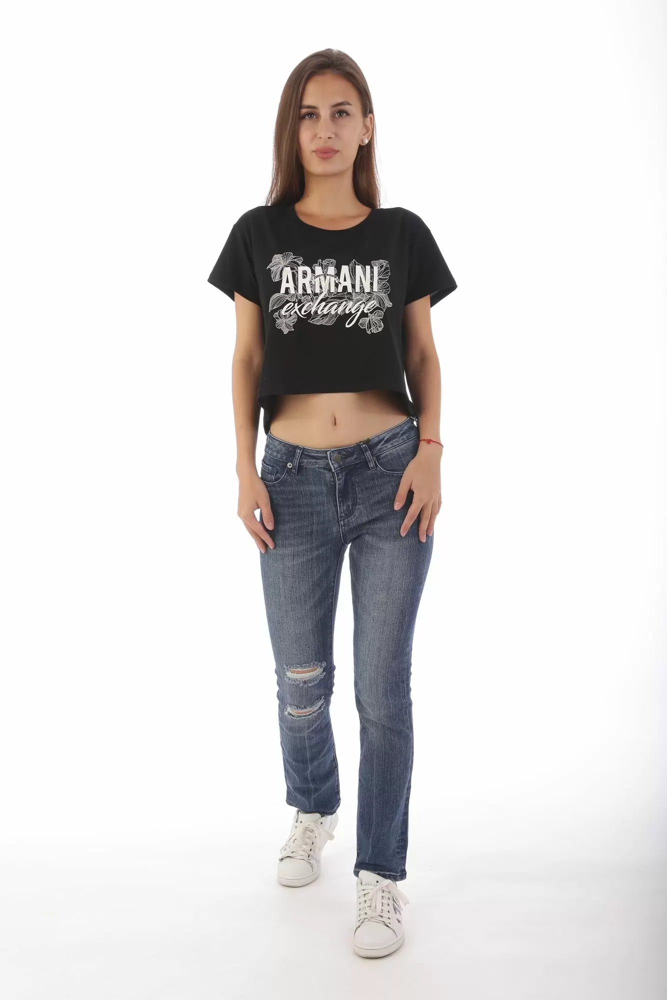 6YYJ63_Y4BBZ джинсы slim medium cropped armani exchange 