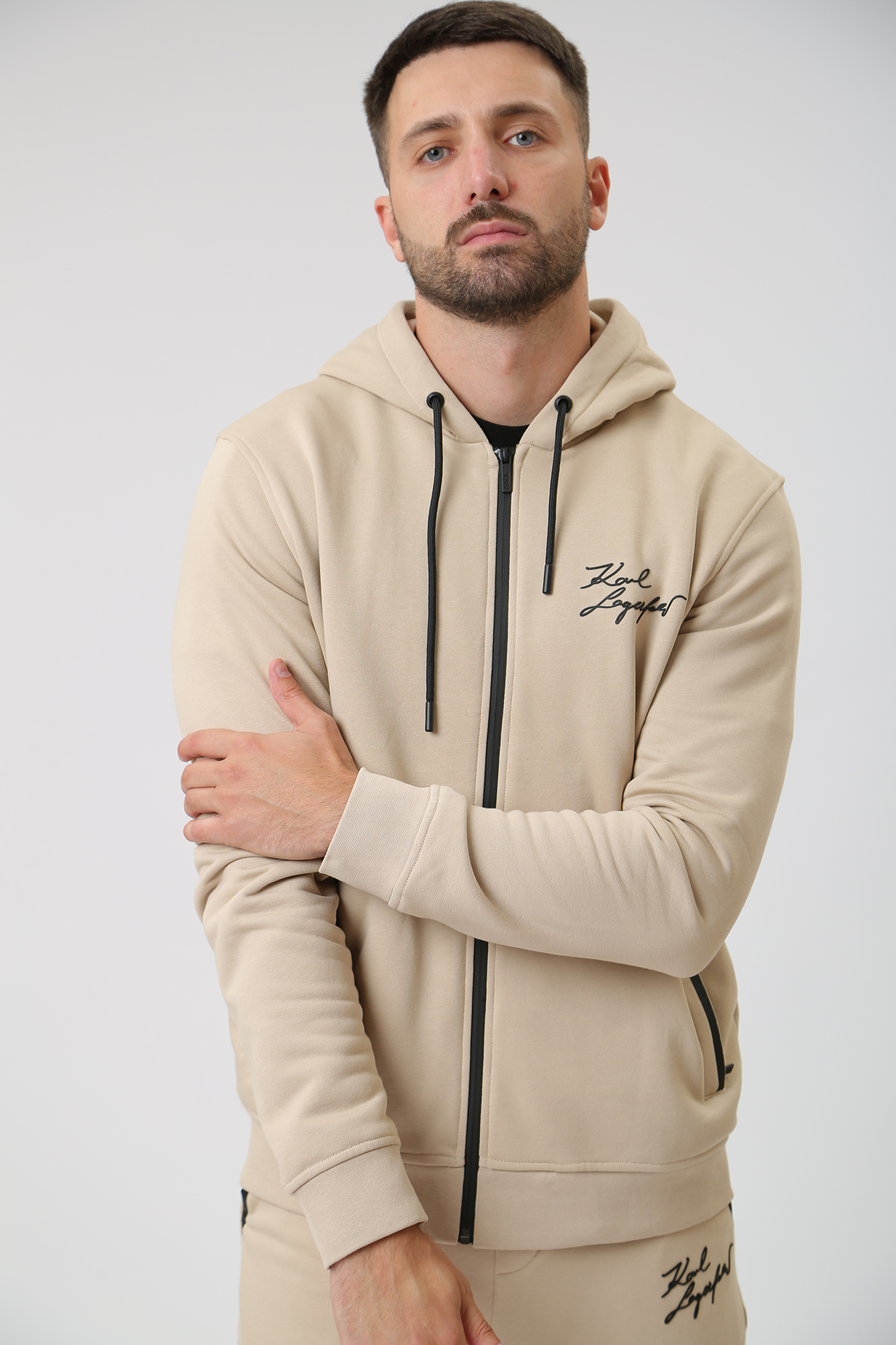 533910_705066 Толстовка с капюшоном Karl Lagerfeld Бежевый