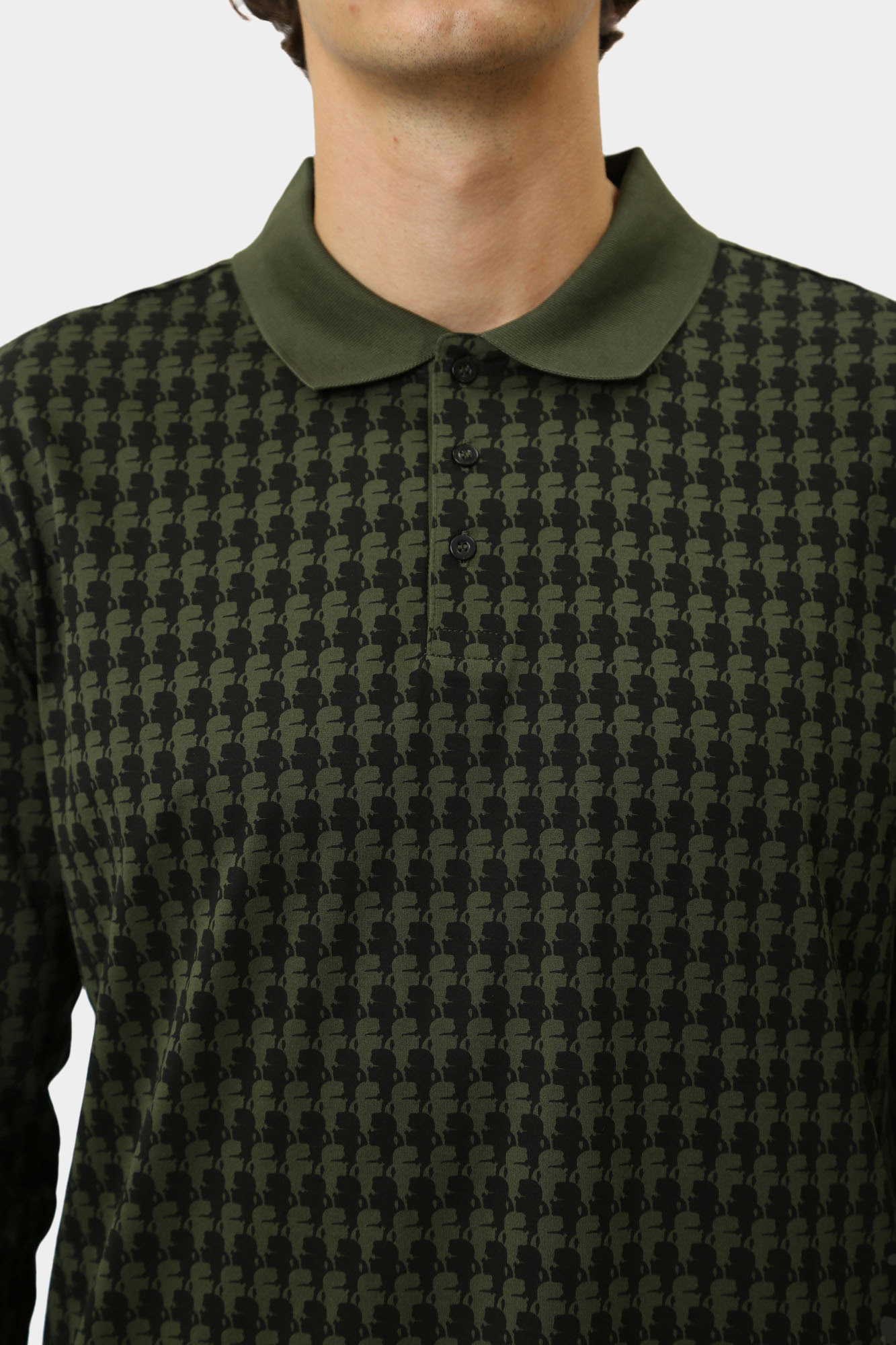 544202_745009 Поло с длинным рукавом Karl Lagerfeld Хаки