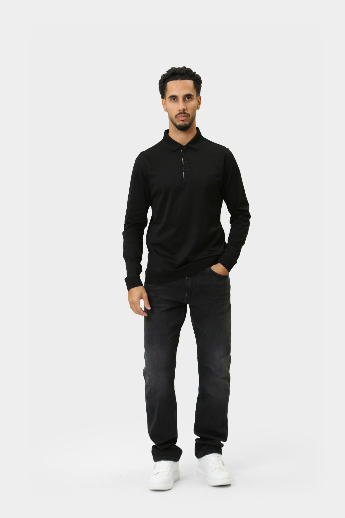 544200_745002 Поло с длинным рукавом Karl Lagerfeld Черный