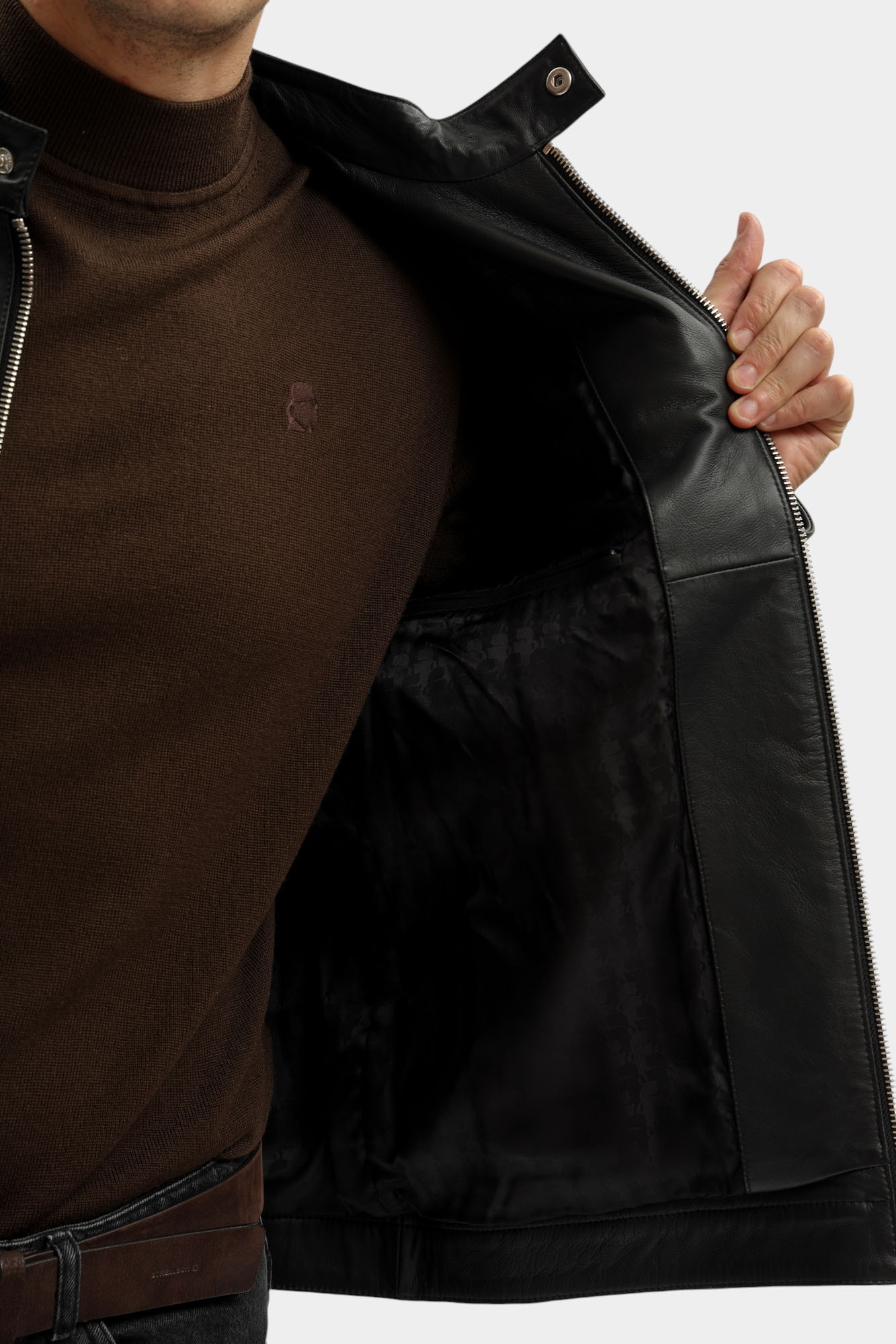 554421_555022 Куртка кожаная Karl Lagerfeld Черный