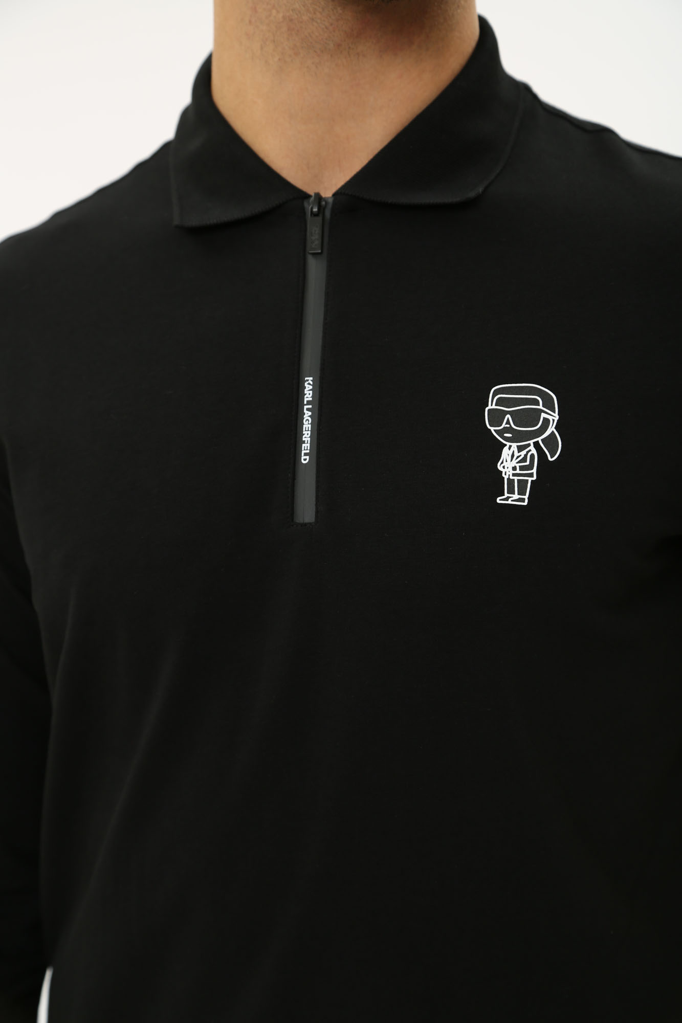 543221_74540 Поло с длинным рукавом Karl Lagerfeld Черный