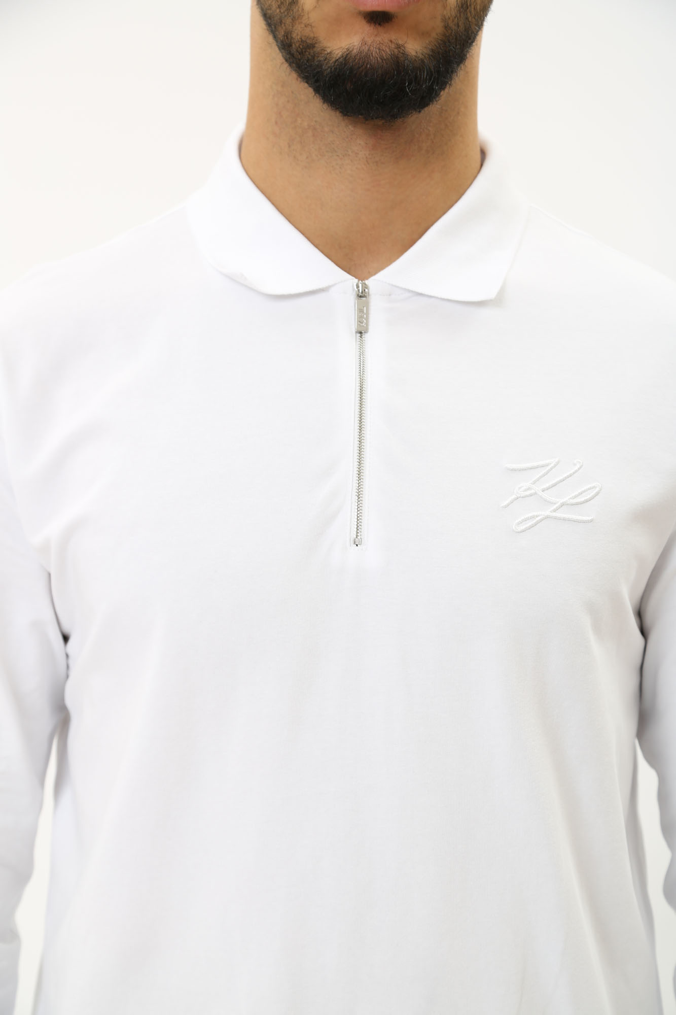 543221_74540 Поло с длинным рукавом Karl Lagerfeld Белый
