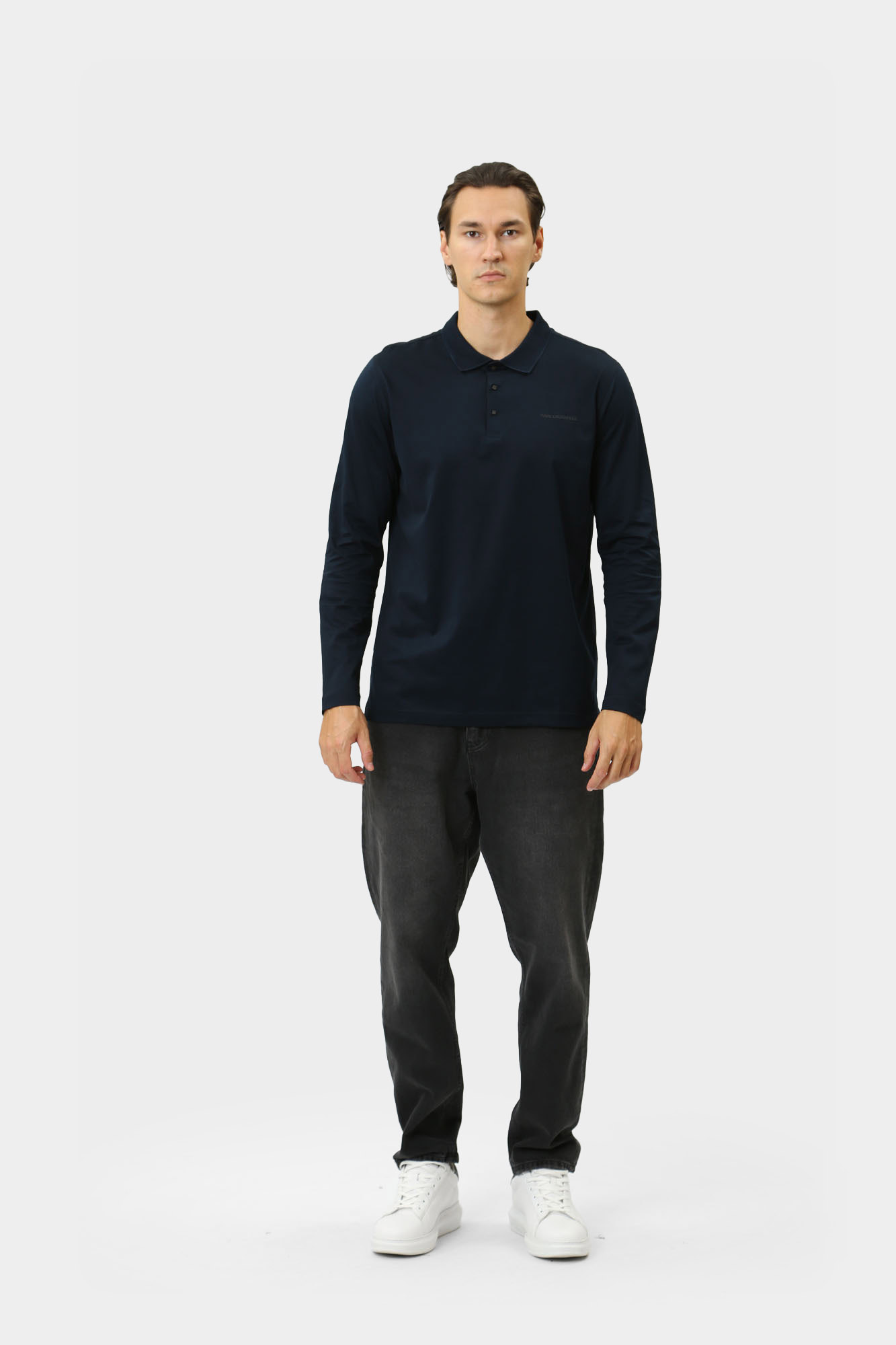 544200_745000 Поло с длинным рукавом Karl Lagerfeld Синий