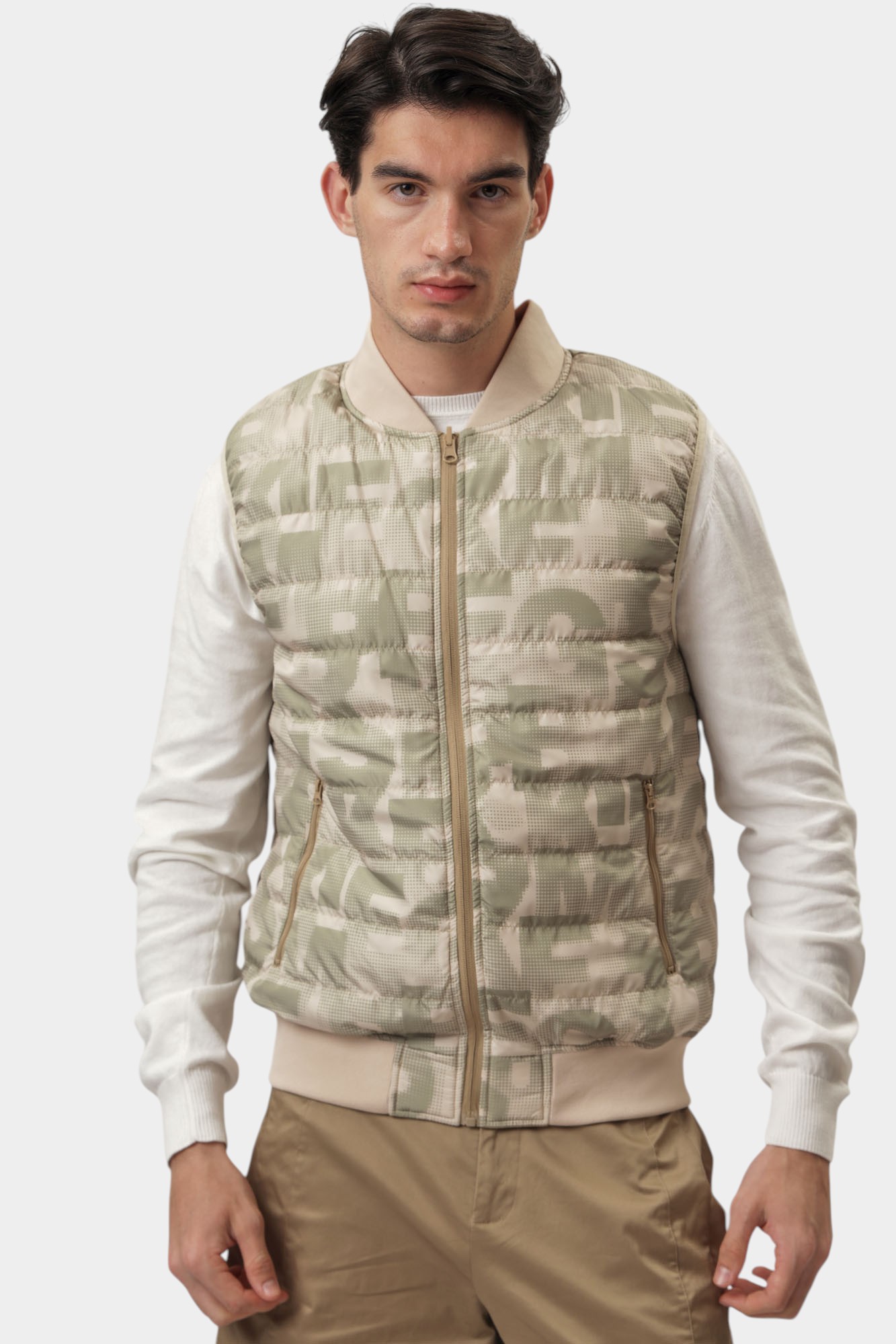 BMG0765 Жилет Bikkembergs Бежевый