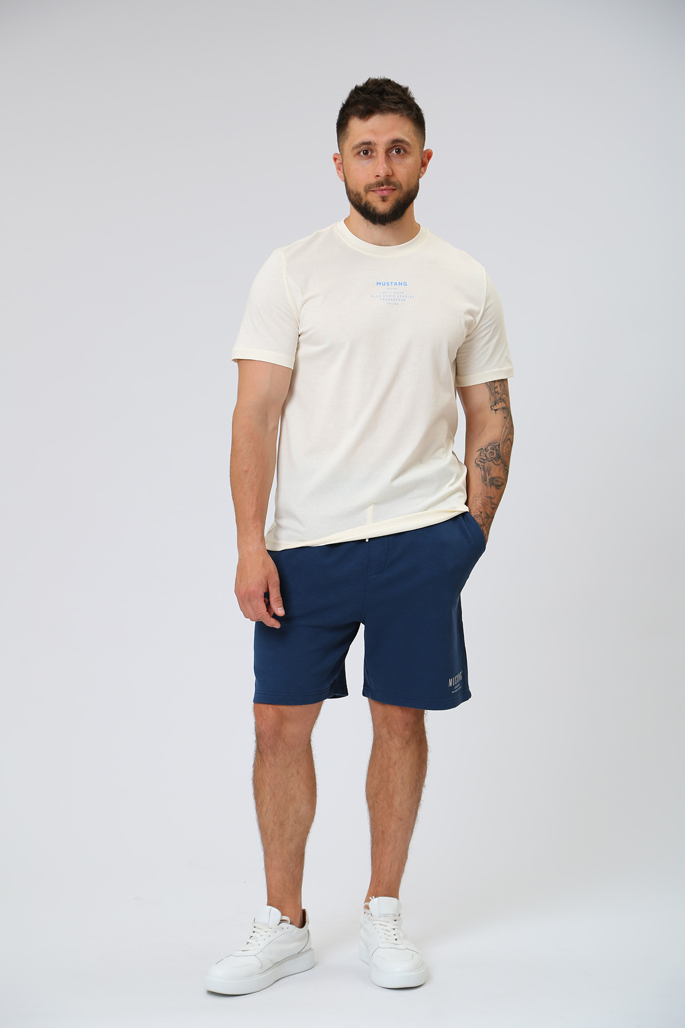 1013871 Шорты трикотажные Mustang Синий