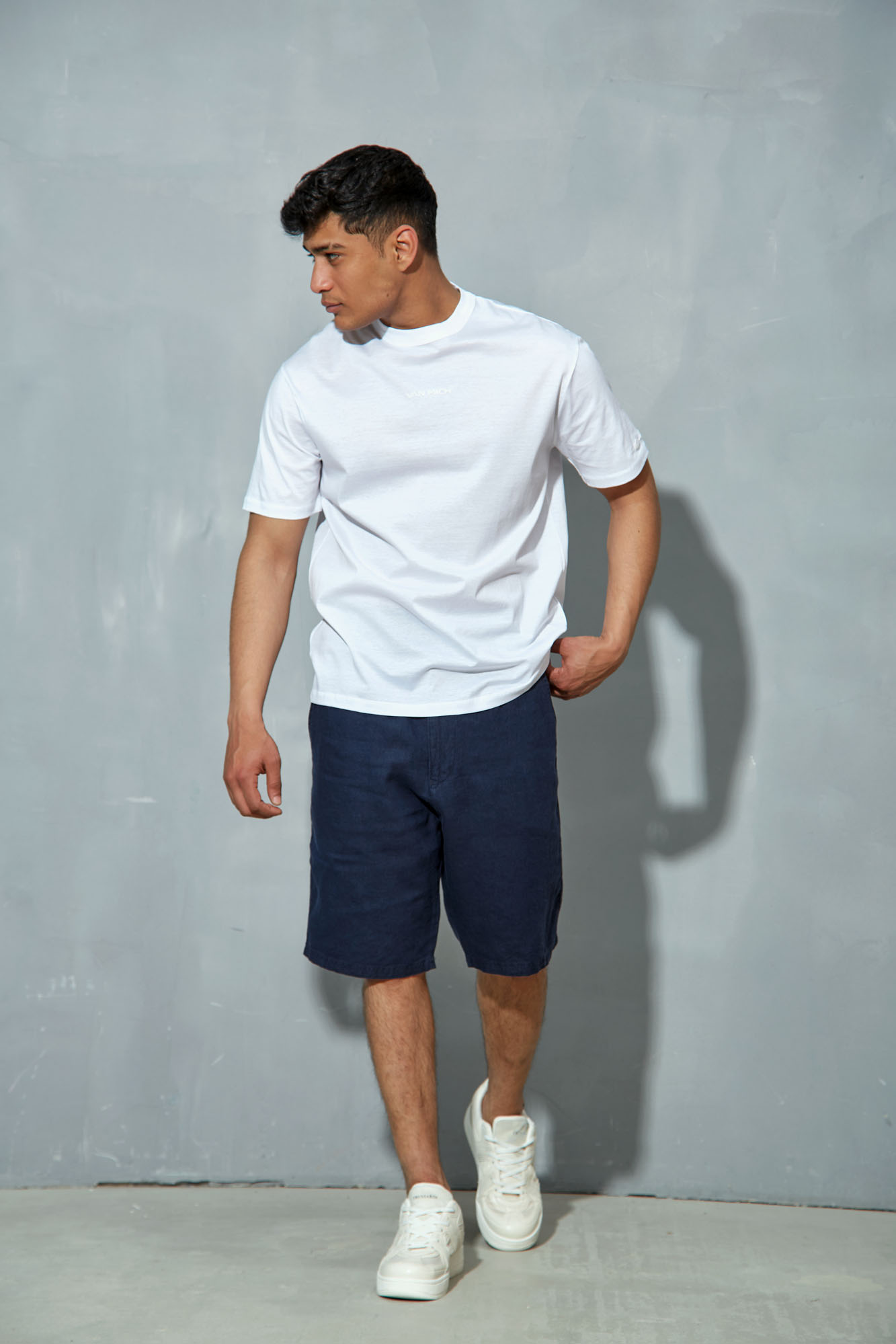 VM-OMA-55-010 Шорты льняные Van Mich Синий