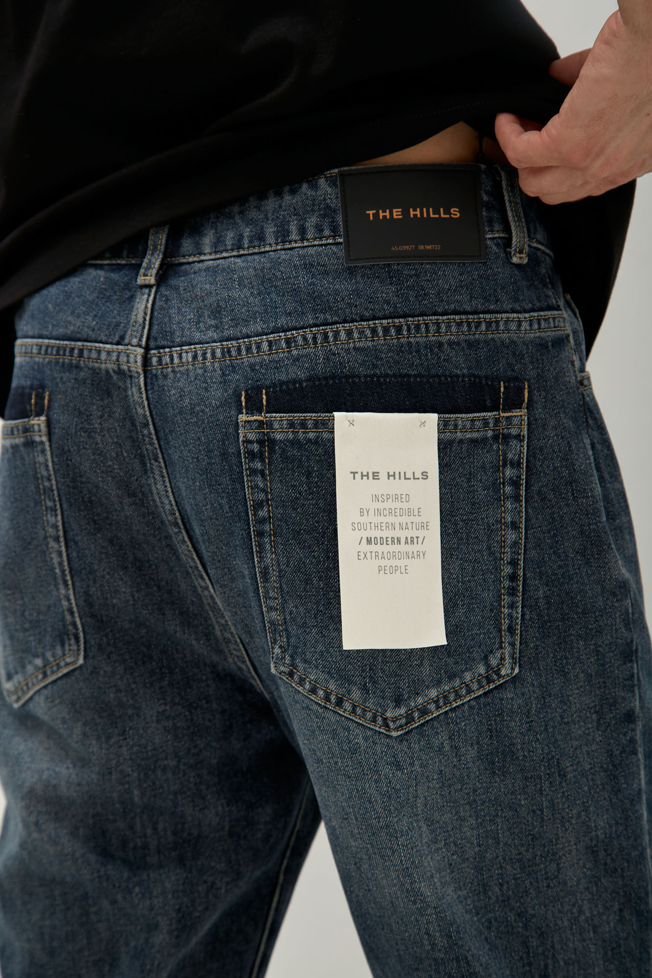 M-241-QW-56-8897- Брюки джинсовые The Hills Синий