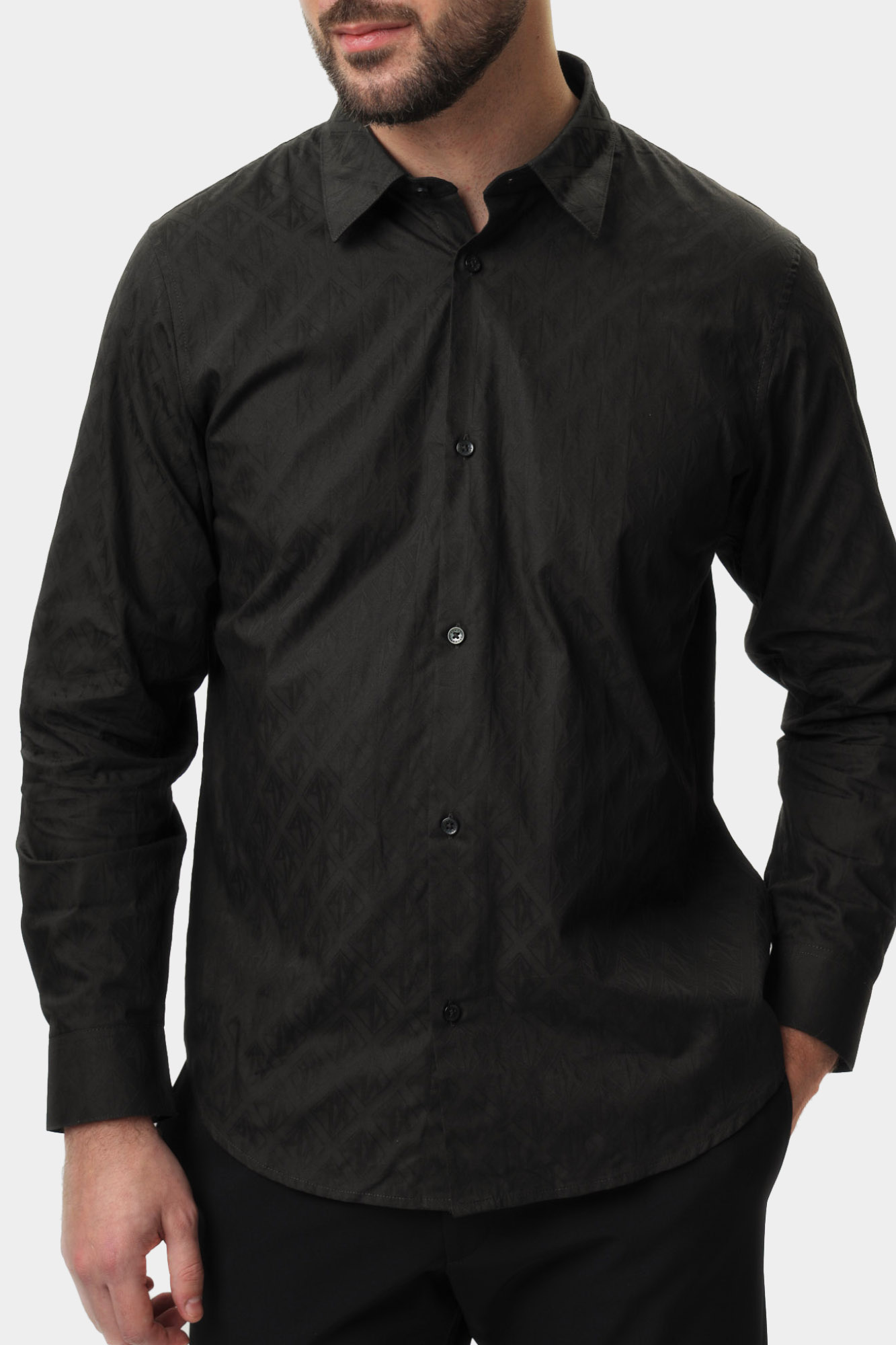 XM000197_AF12179 Рубашка с длинным рукавом Armani Exchange Черный