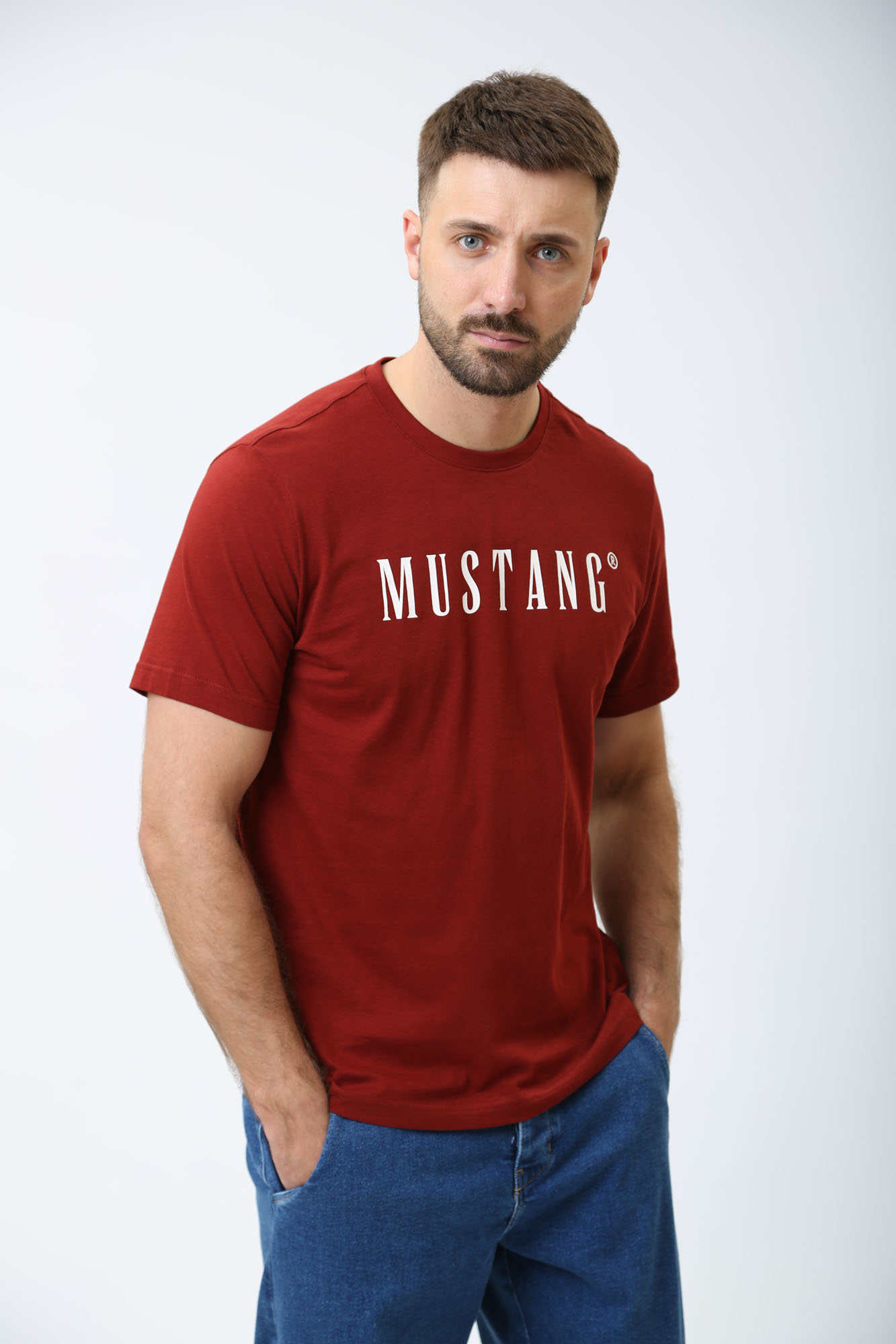 1014695 Футболка Mustang Бордовый