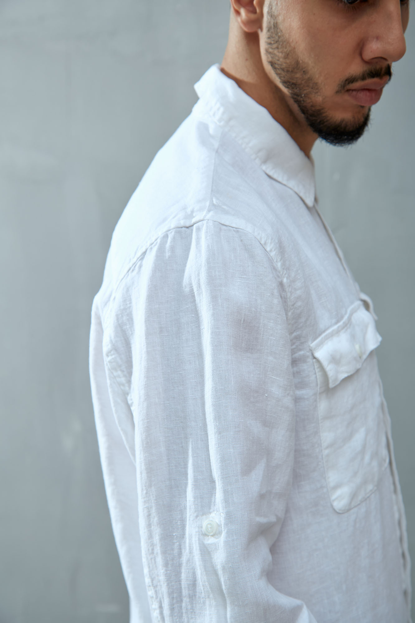 VM-OMA-55-007 Рубашка льняная Van Mich Белый