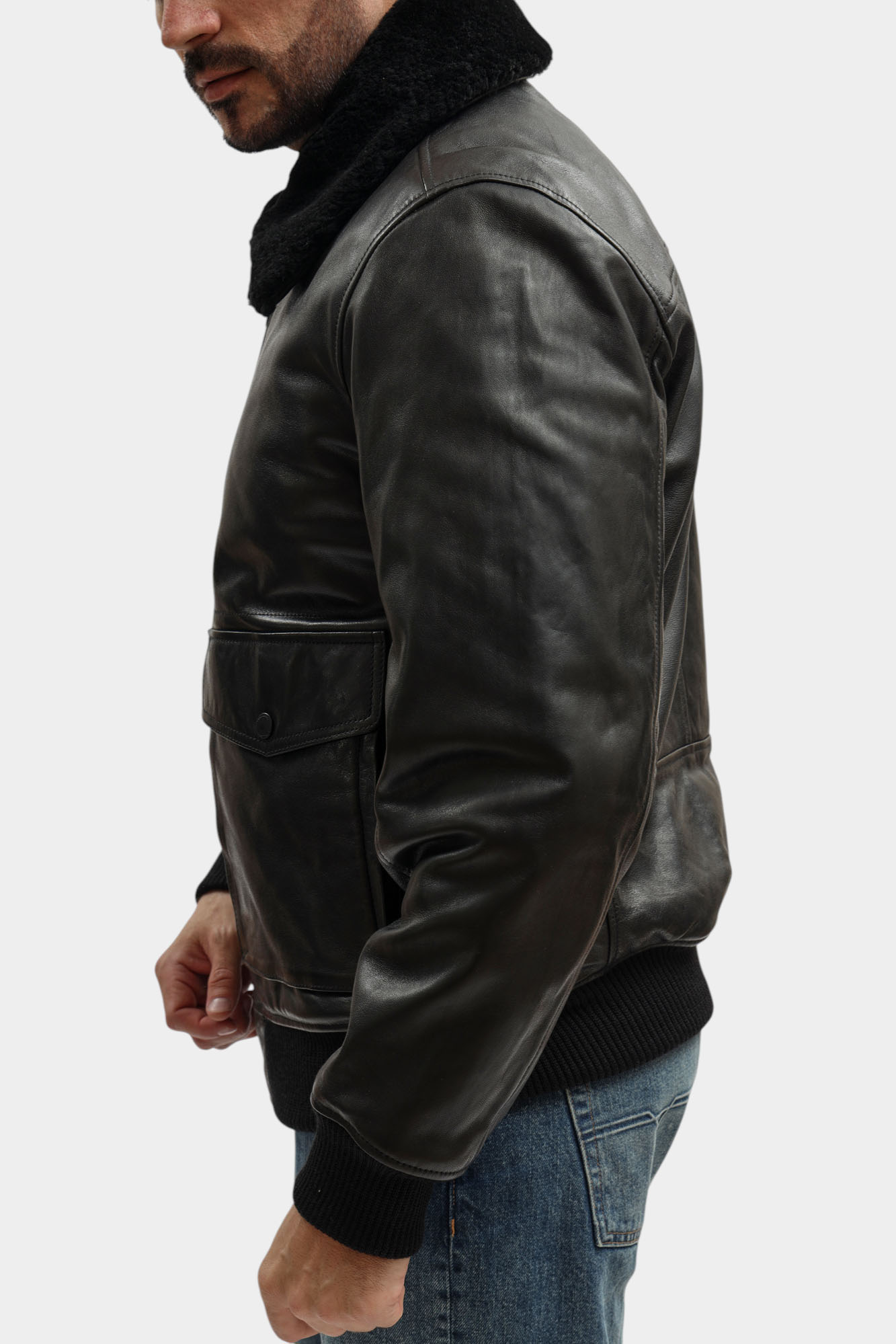 80000826_110117 Куртка кожаная Strellson Черный