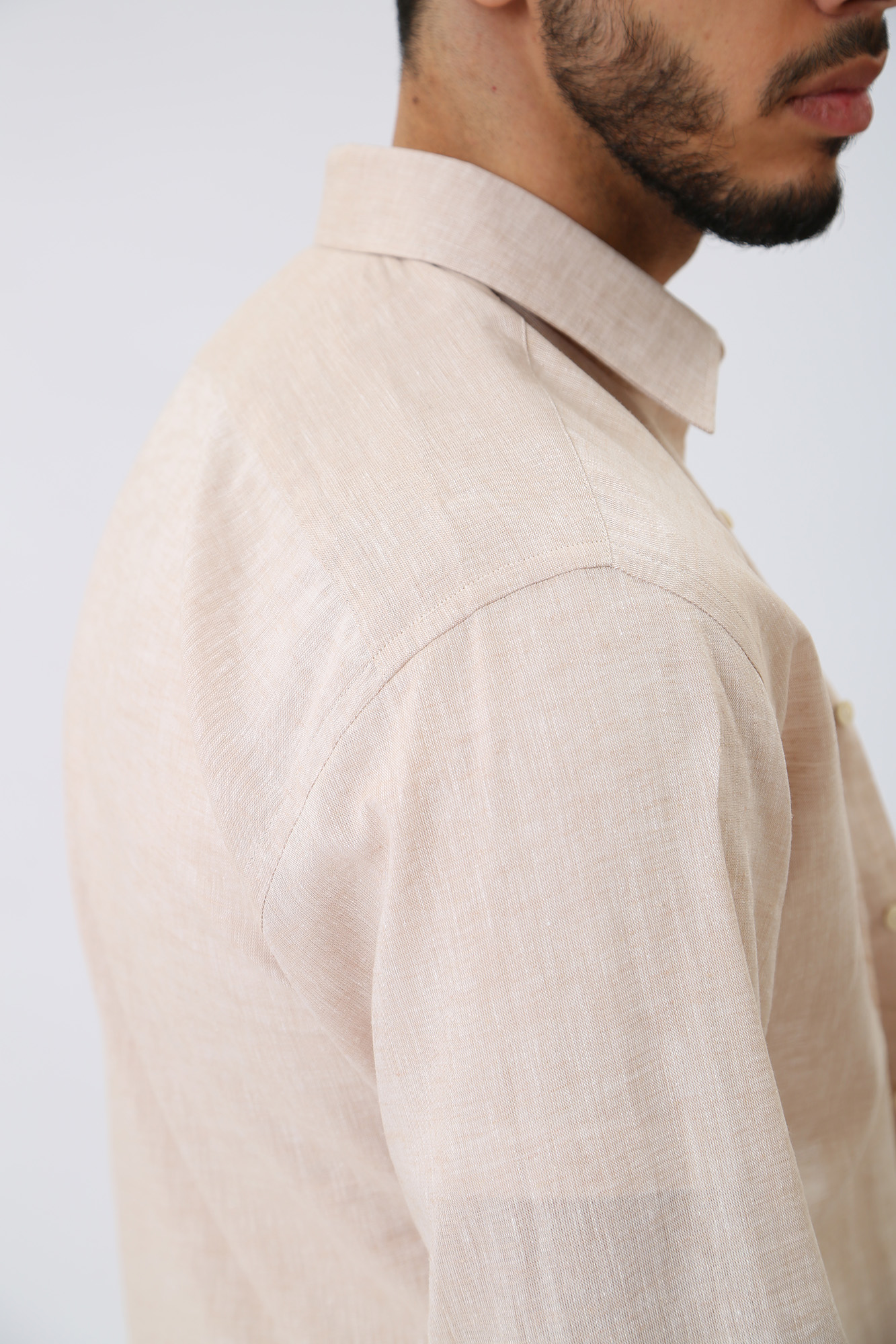 532627_605000 Сорочка льняная д/р Karl Lagerfeld Бежевый