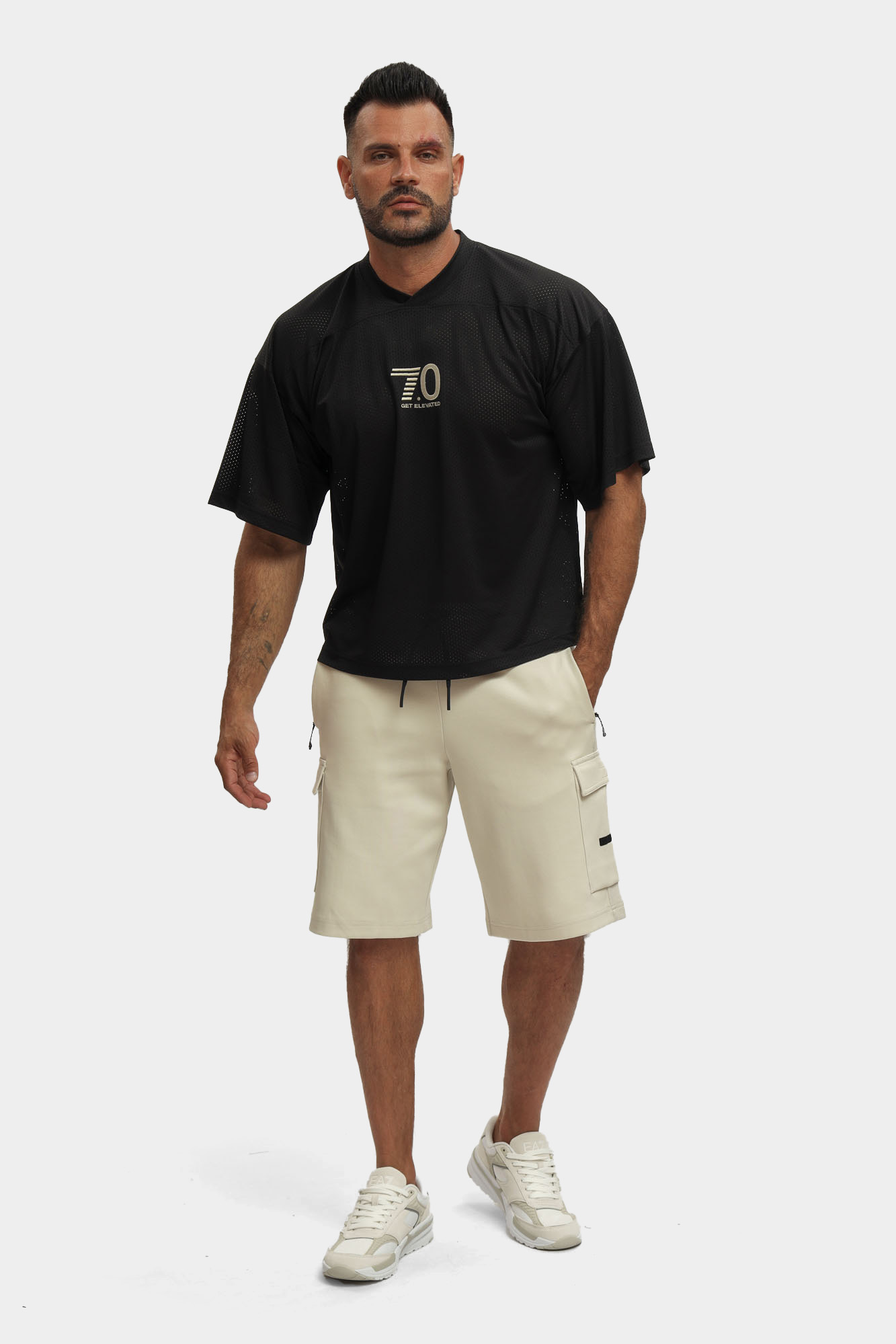 7M000326_AF12660 Шорты трикотажные EA7 Бежевый