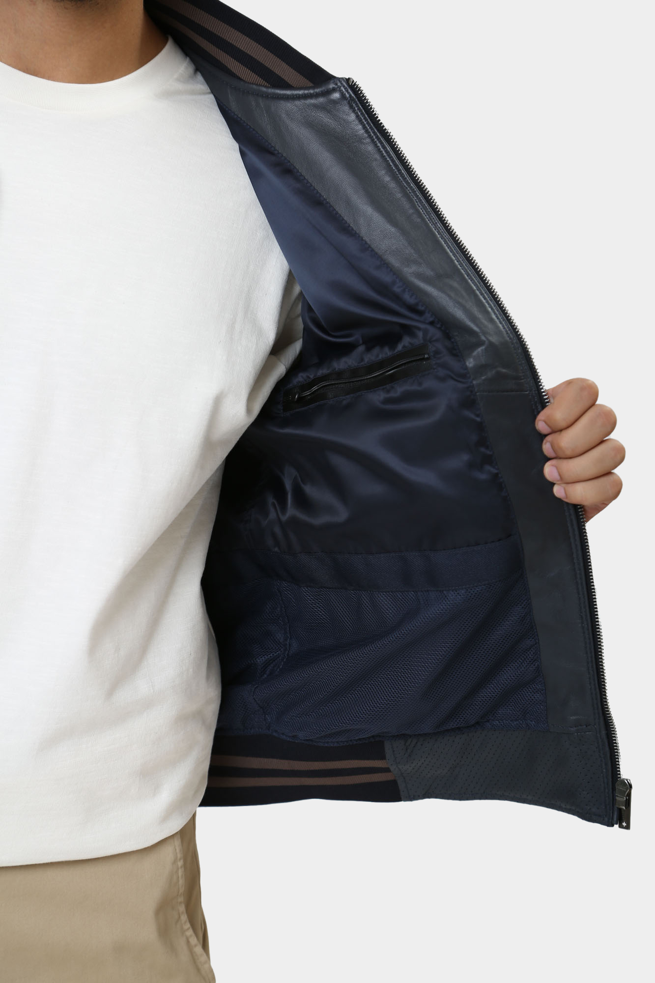 110140_80000618 Куртка кожаная Strellson Синий