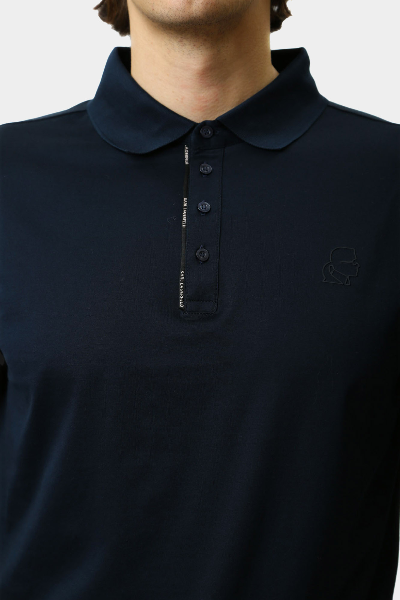 544200_745002 Поло с длинным рукавом Karl Lagerfeld Синий