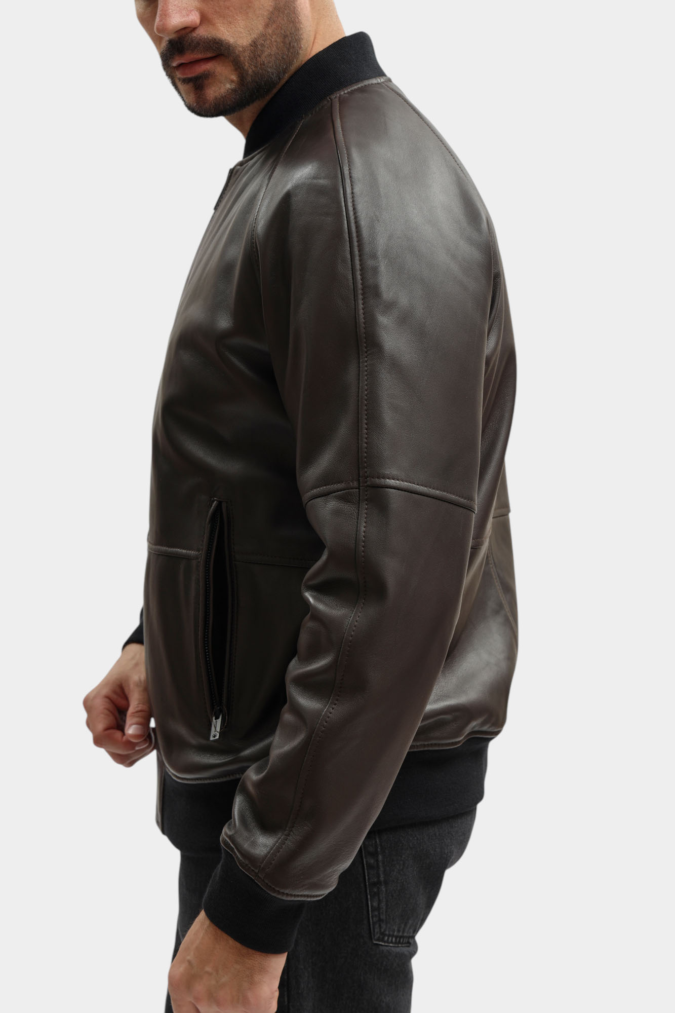 80000840_110157 Куртка кожаная Strellson Коричневый