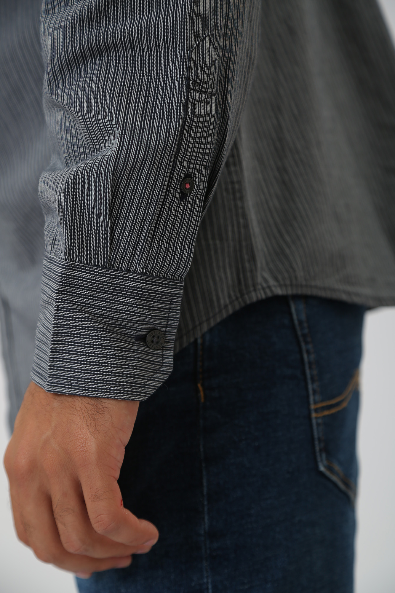 1014129 Рубашка с длинным рукавом Mustang Серый