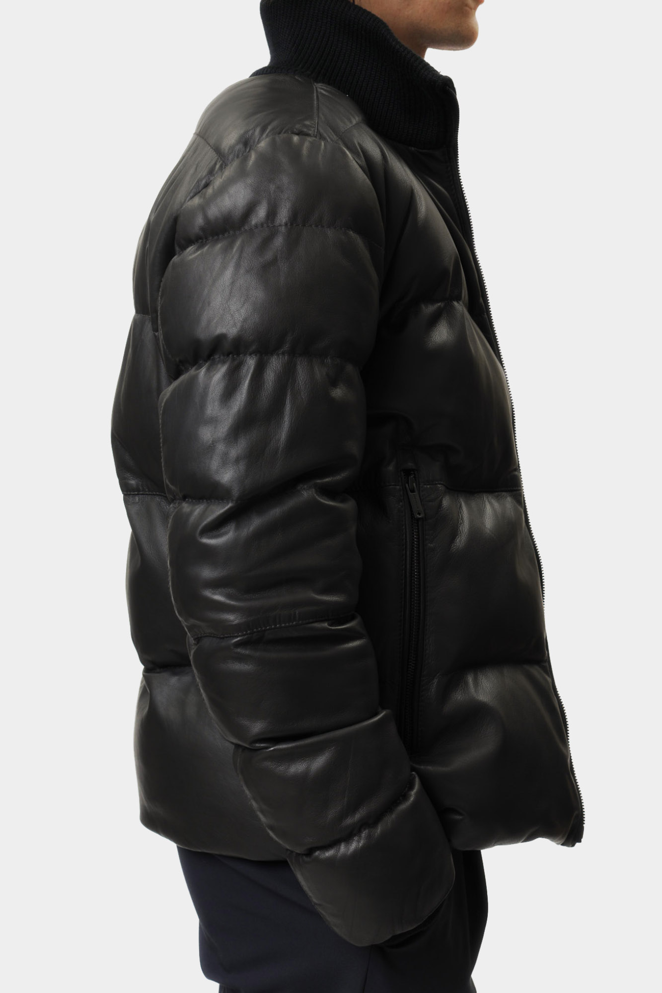 110138_80000445 Куртка кожаная Strellson Серый