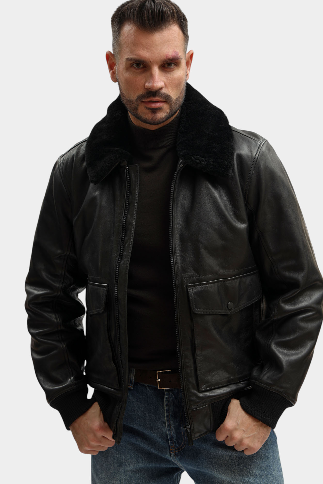 80000826_110117 Куртка кожаная Strellson Черный