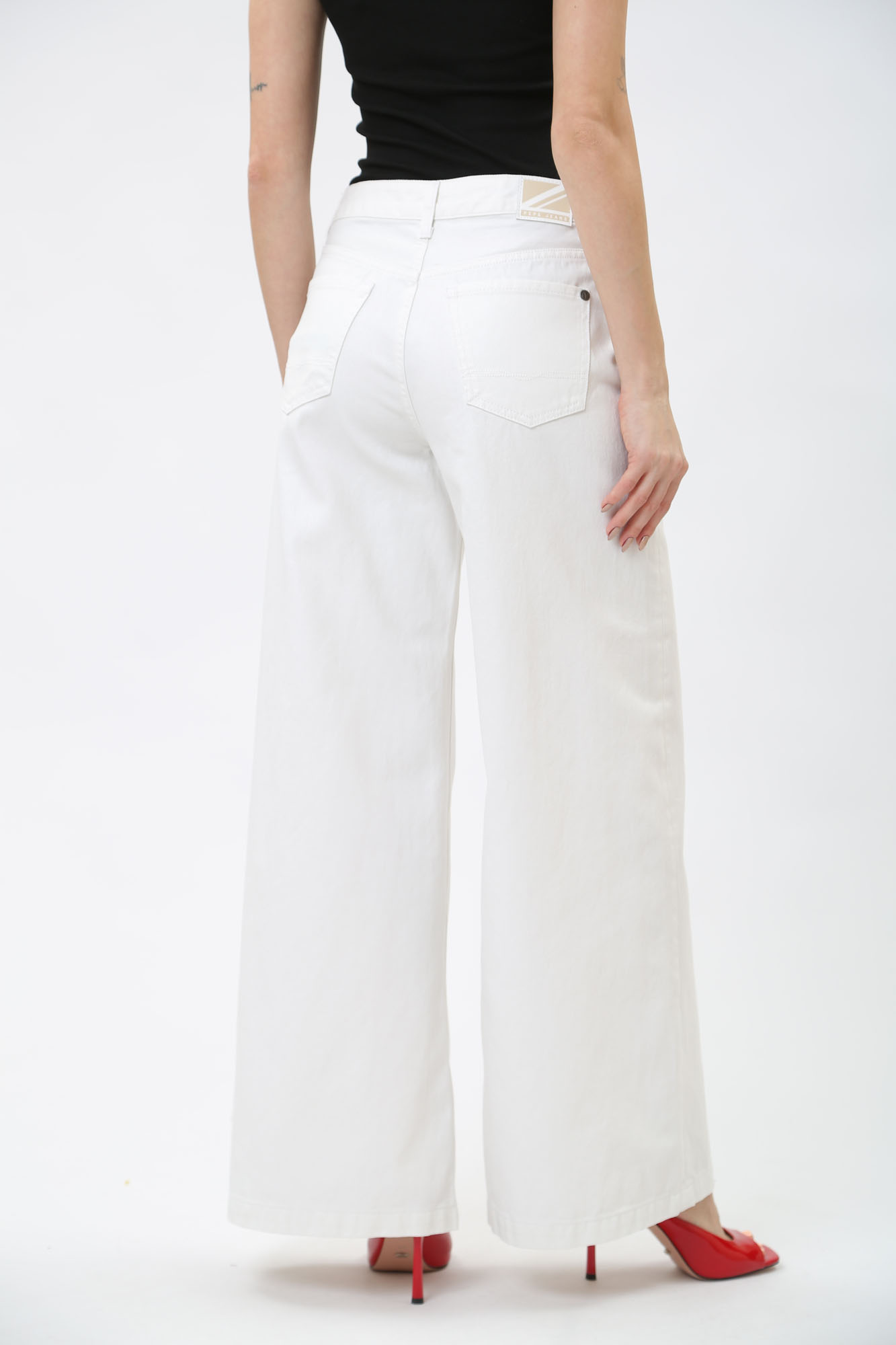 PL204684 джинсы wide leg jeans mw coated  pepe jeans 