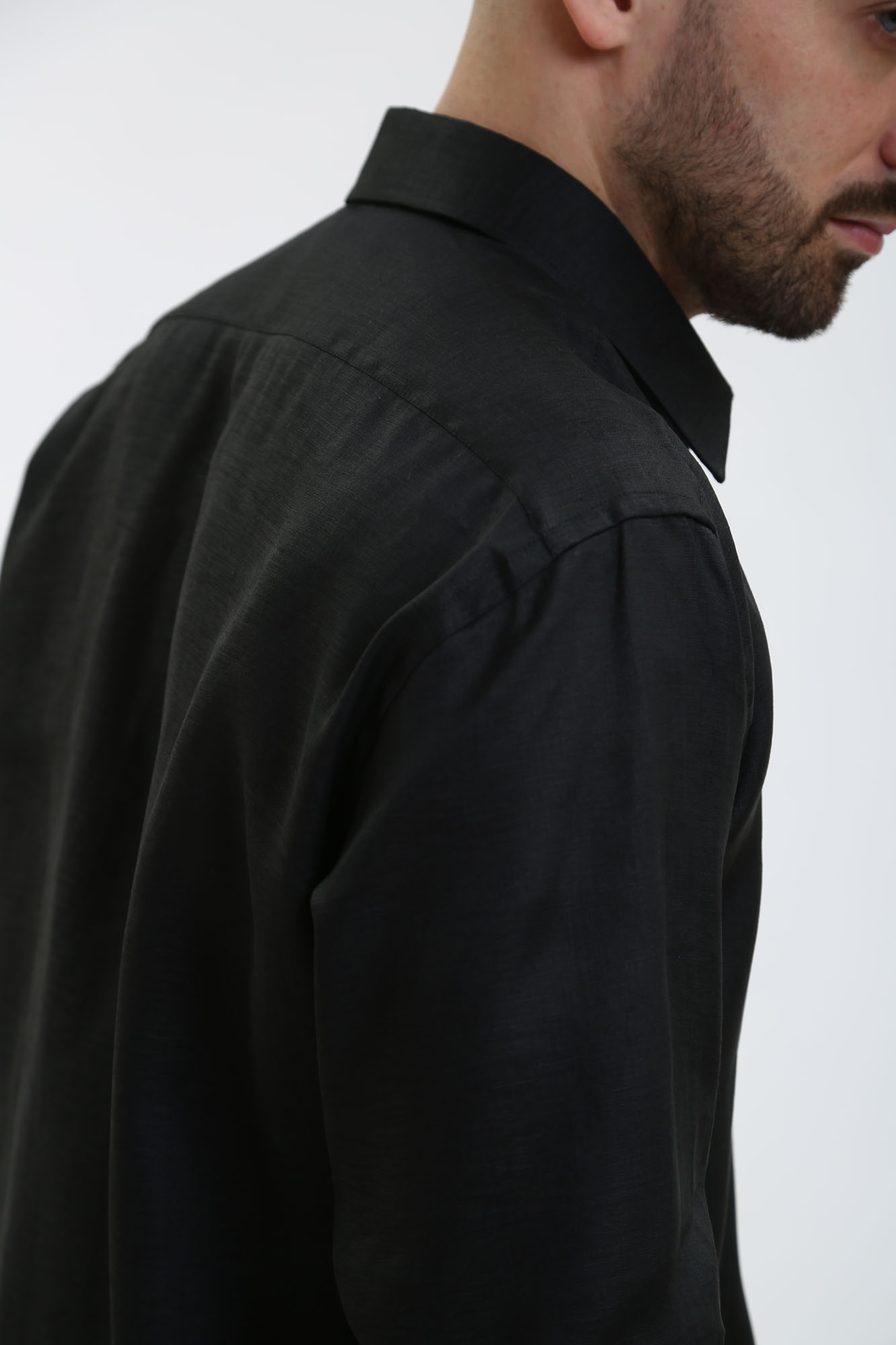 542667_605000 Сорочка льняная д/р Karl Lagerfeld Черный