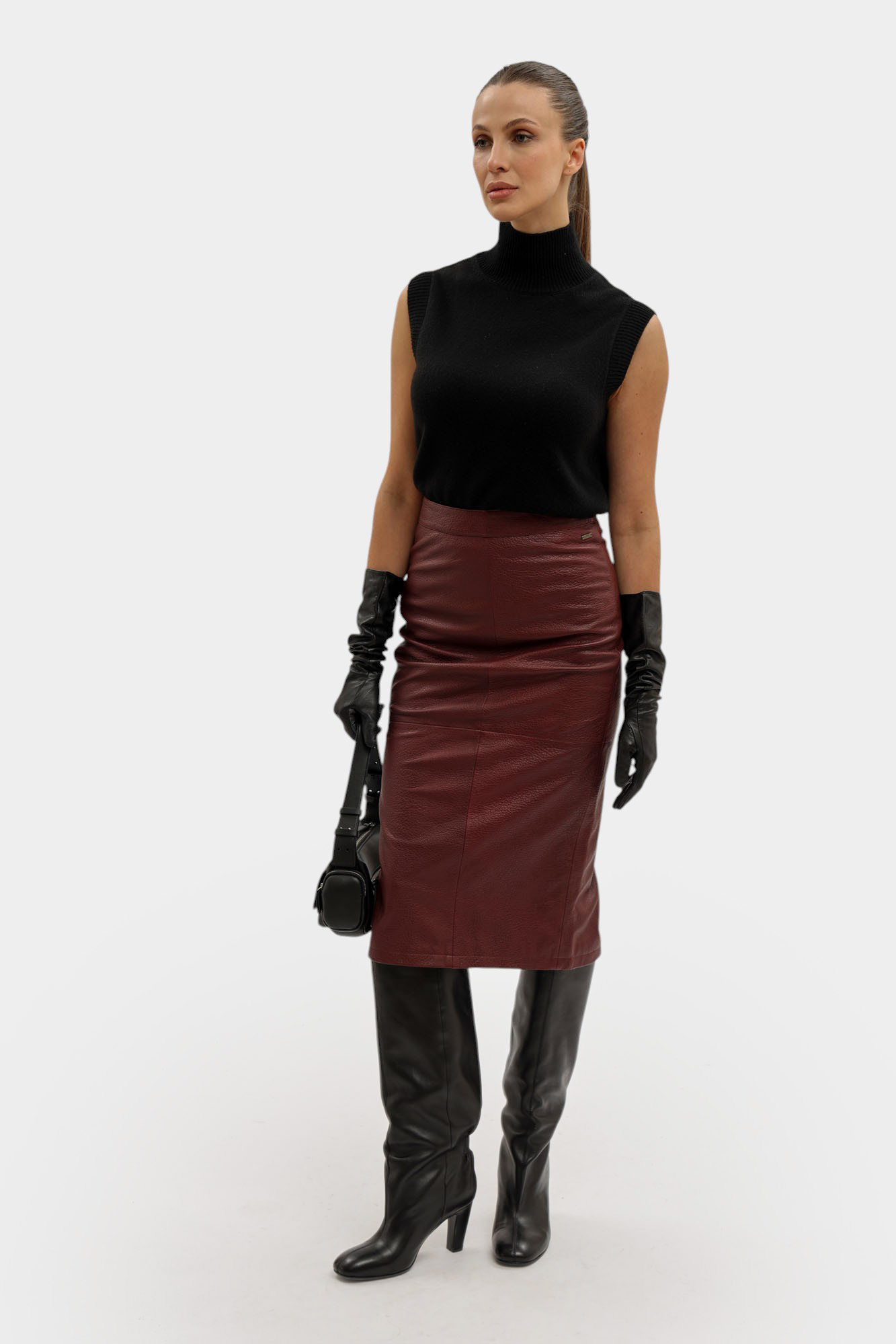 XW001239_AF16212 юбка кожаная armani exchange 