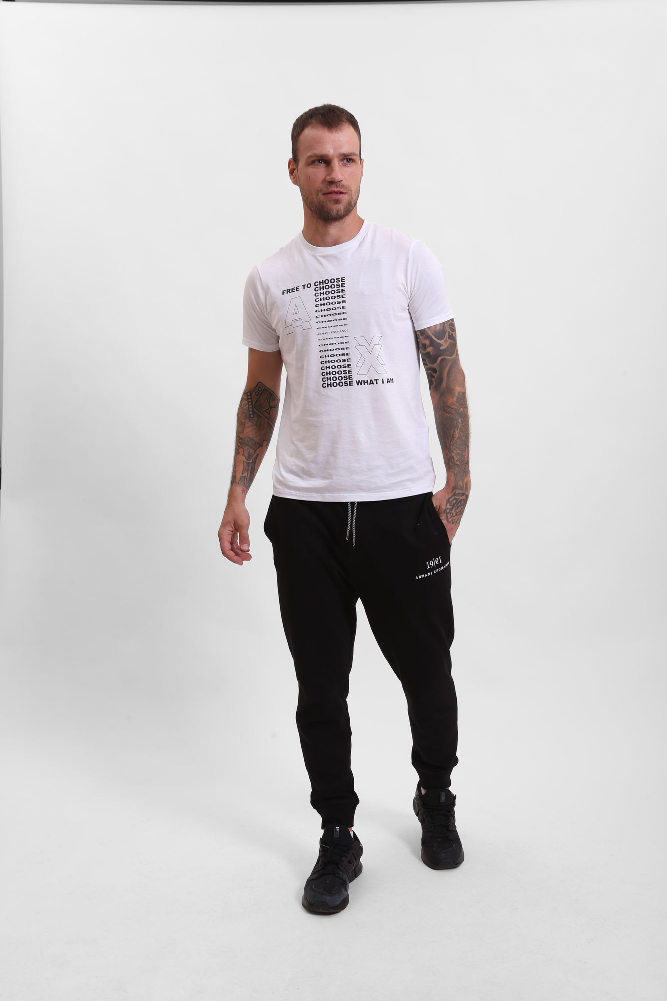 6KZPFM_ZJ6HZ Брюки спортивные джоггеры Armani Exchange Черный