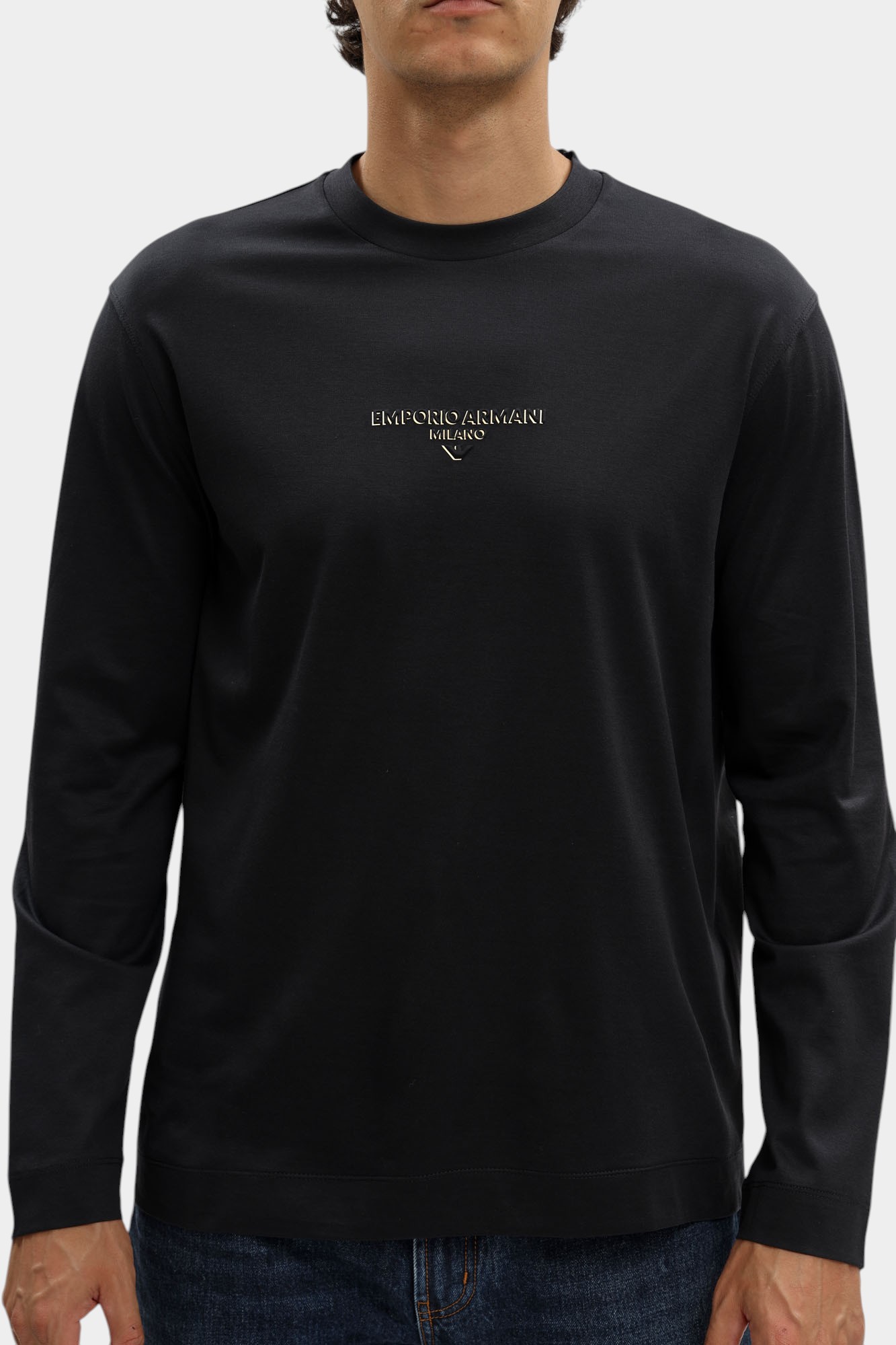 EM004345_ AF10761 Лонгслив Emporio Armani Голубой