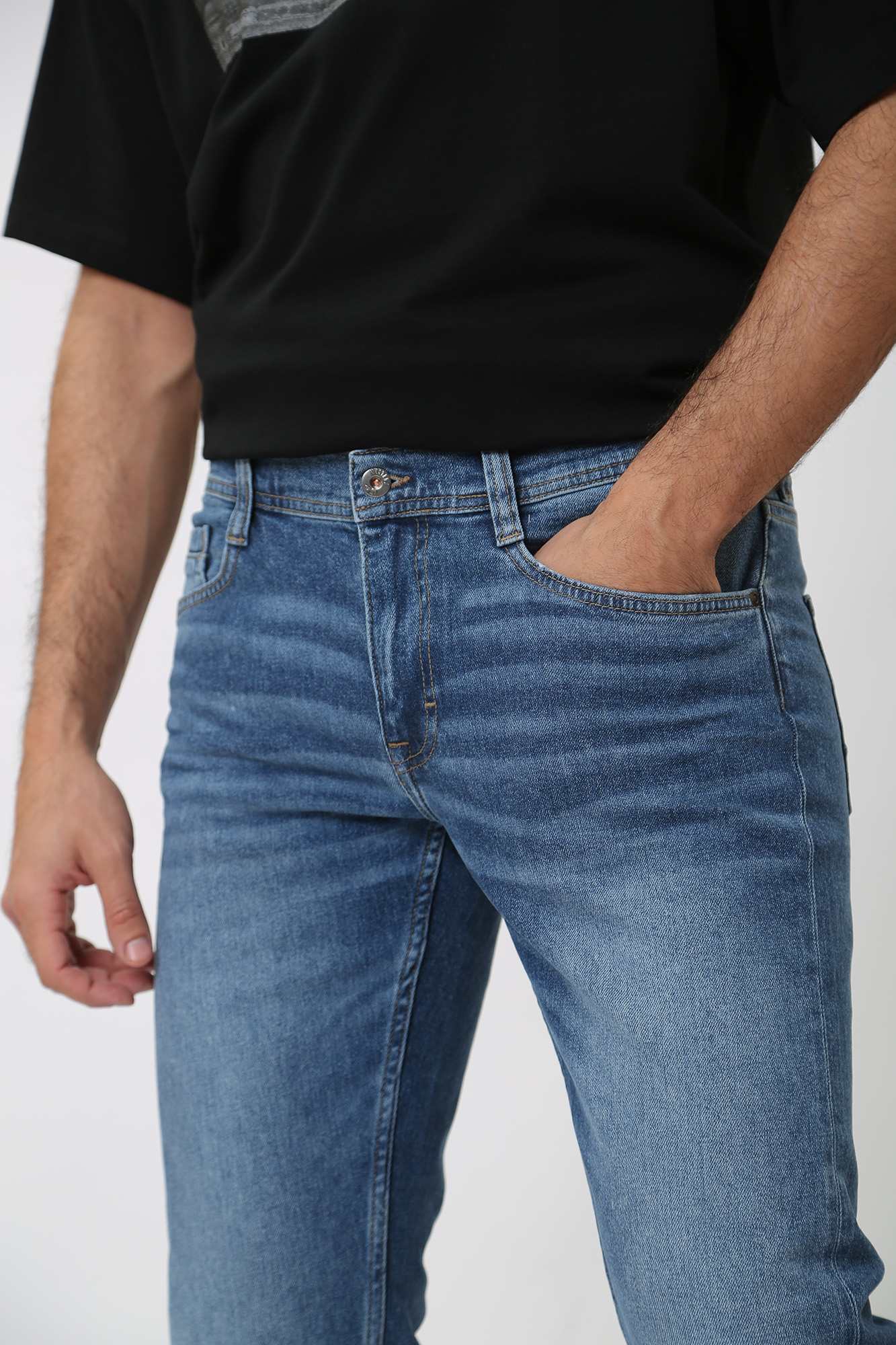 1014595-5000 Брюки джинсовые Mustang Голубой