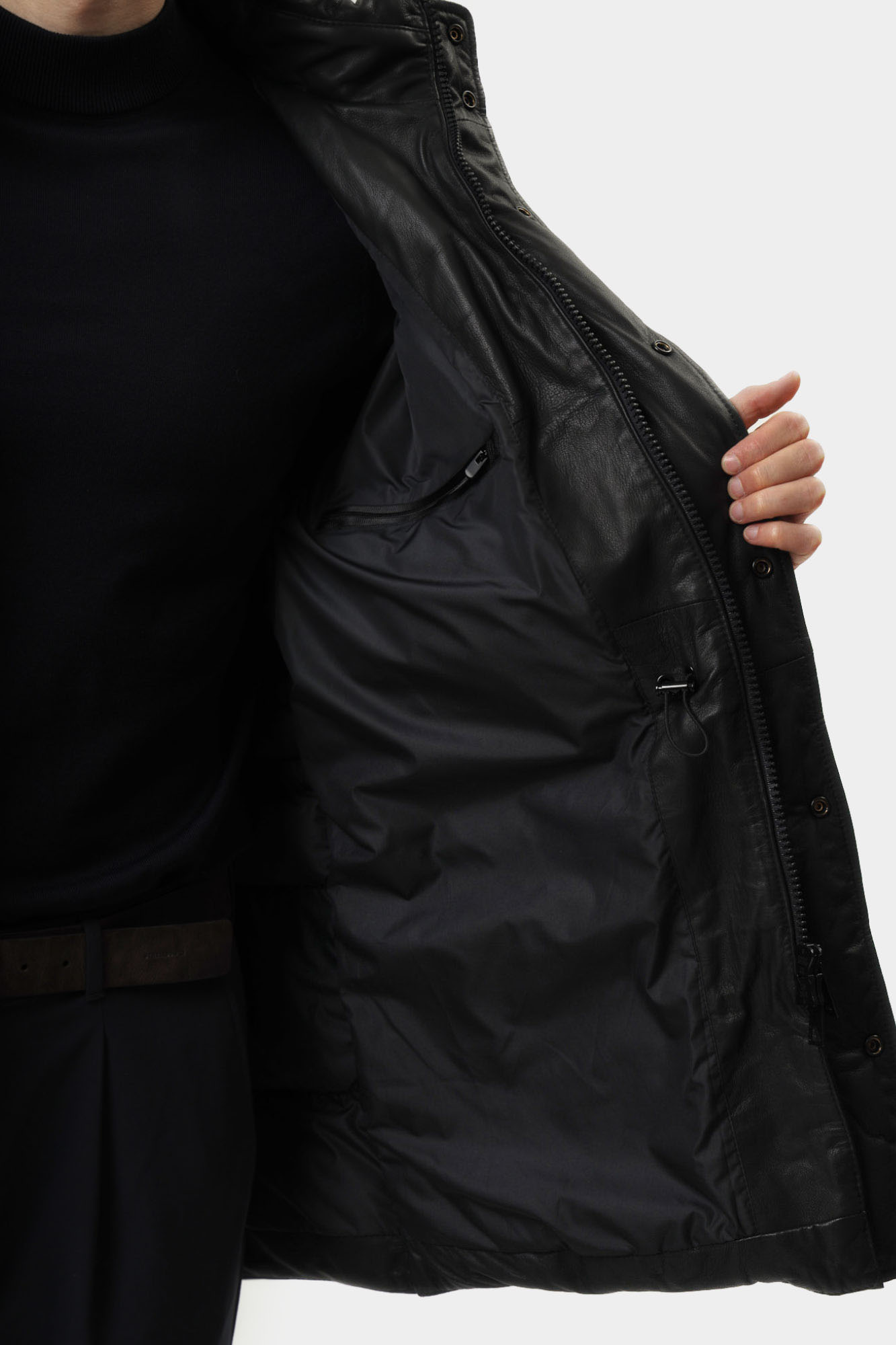 110138_80000674 Куртка кожаная Strellson Черный