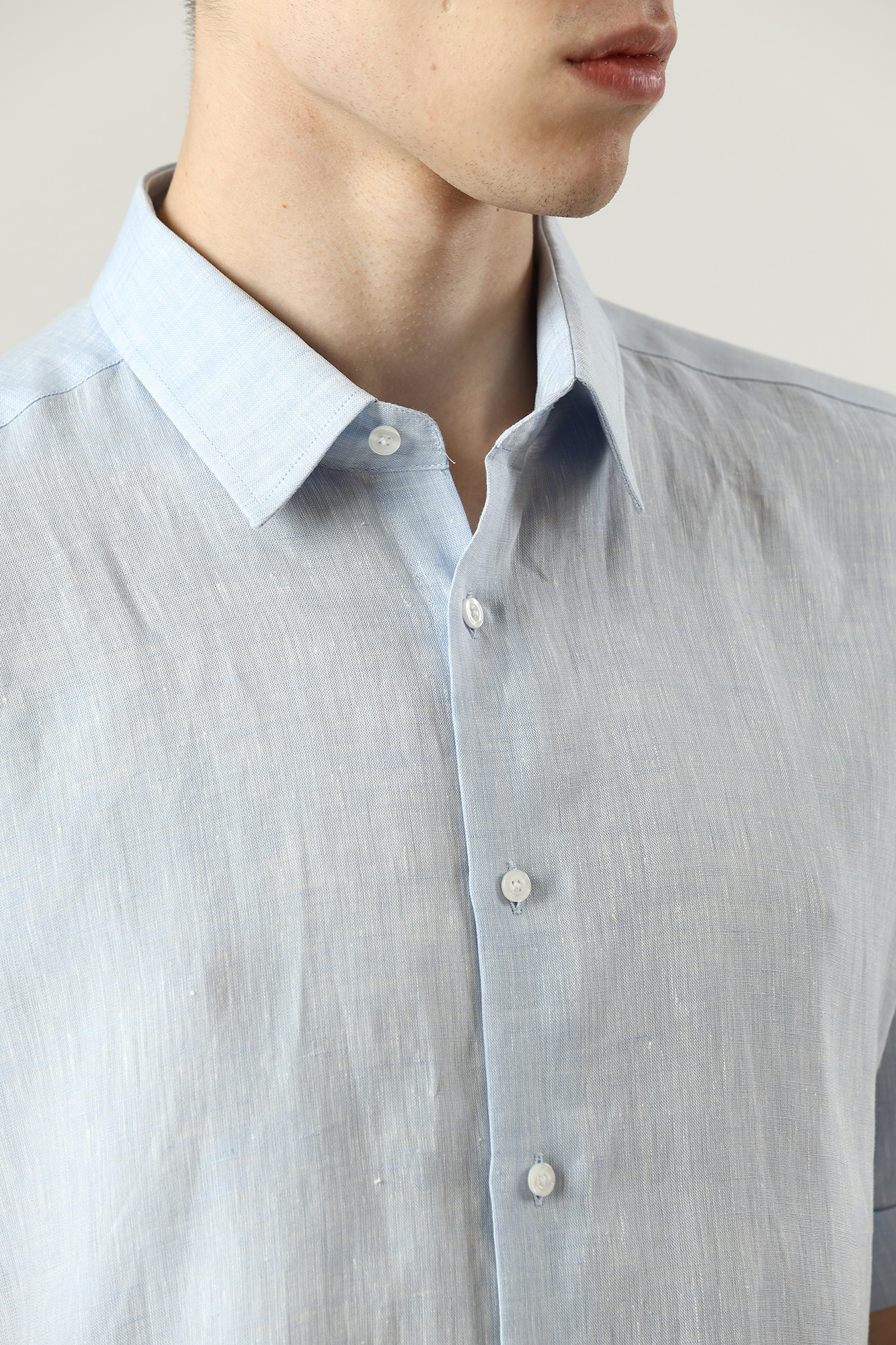 521667_605500 Сорочка льняная Karl Lagerfeld Голубой