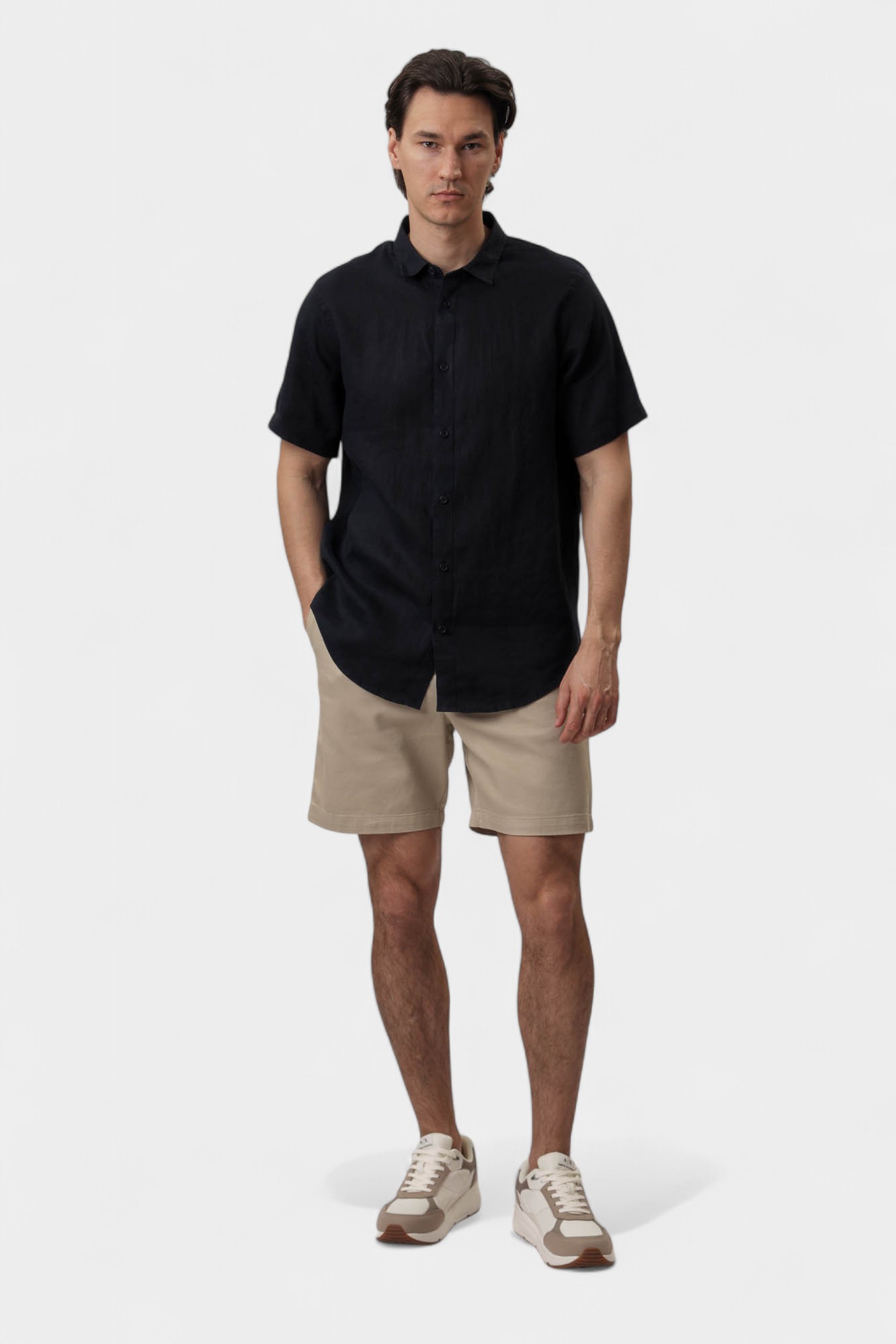 XM001223_AF14619 Рубашка льняная Armani Exchange Синий