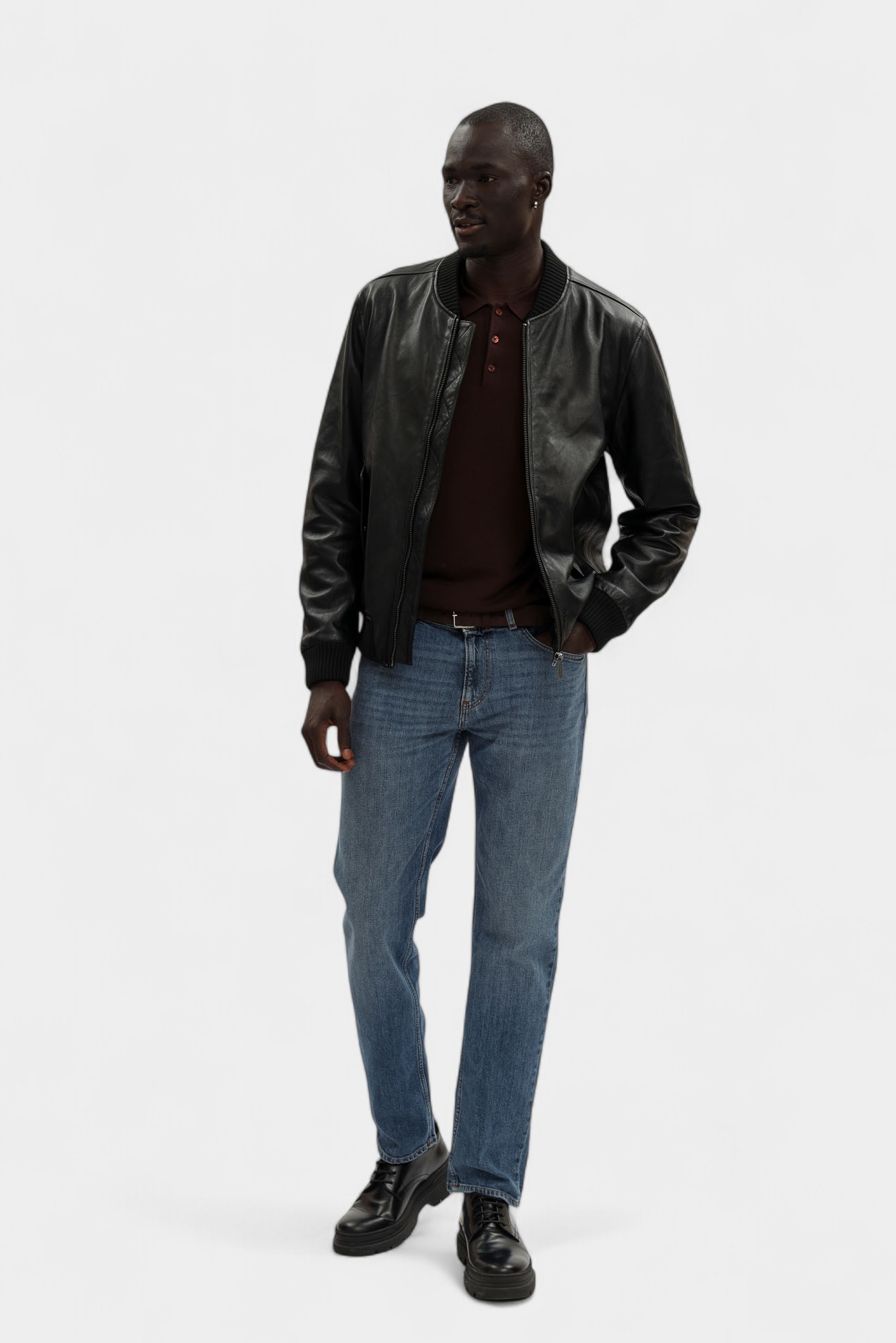 R302M000005N-ML901L01-03ZP Куртка кожаная Trussardi Черный