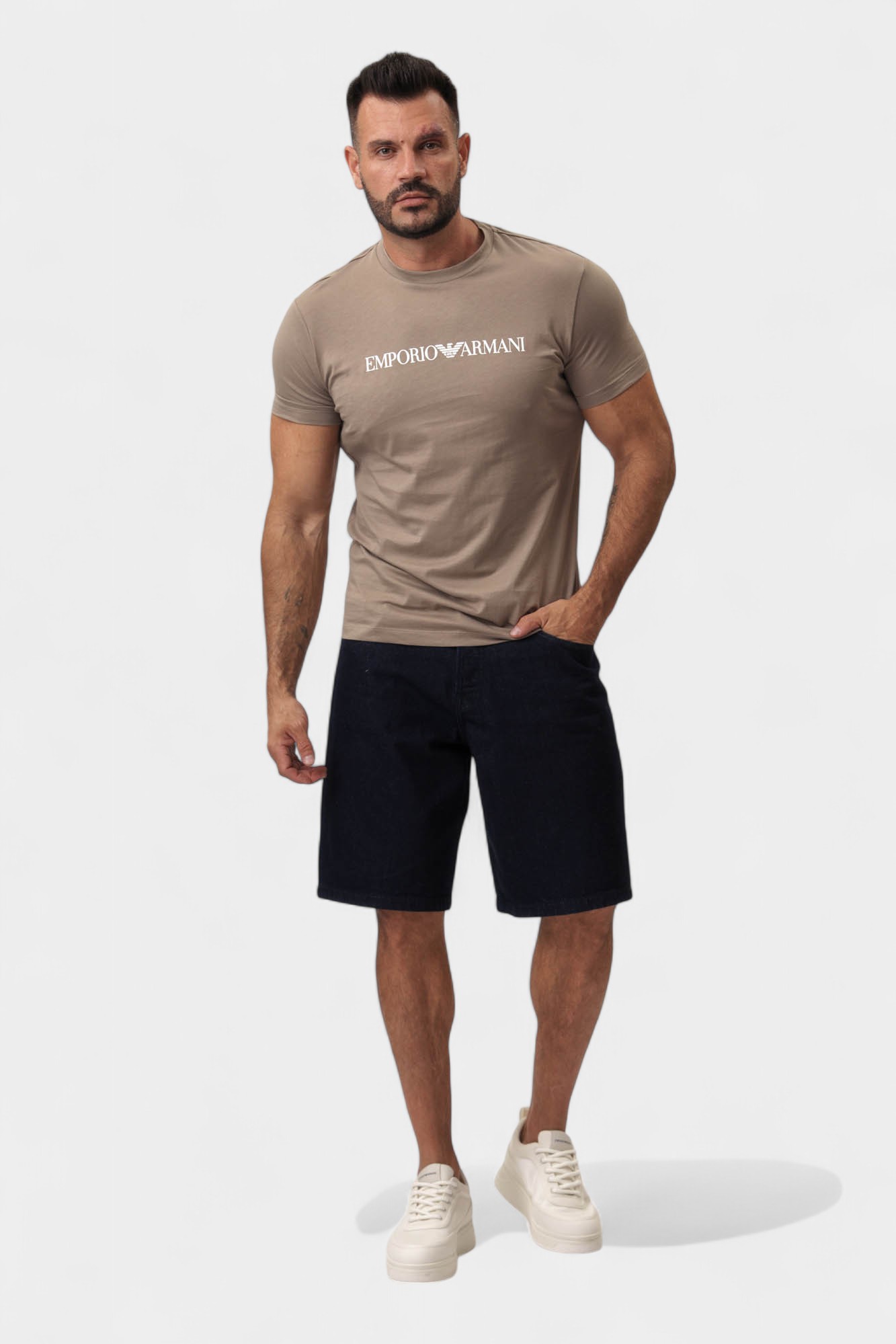 8N1TN5_1JPZZ_M6118 Футболка Emporio Armani Бежевый