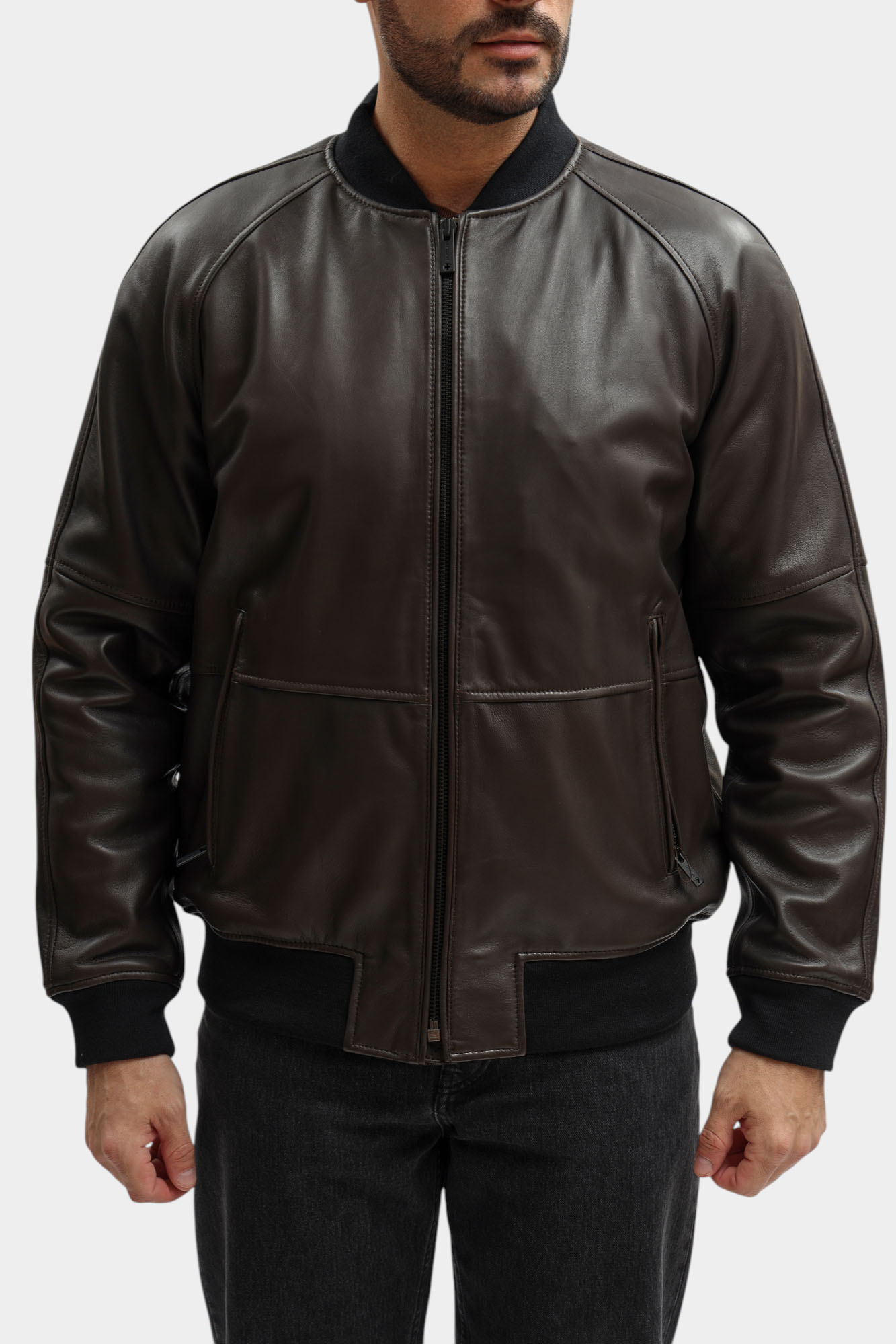 80000840_110157 Куртка кожаная Strellson Коричневый