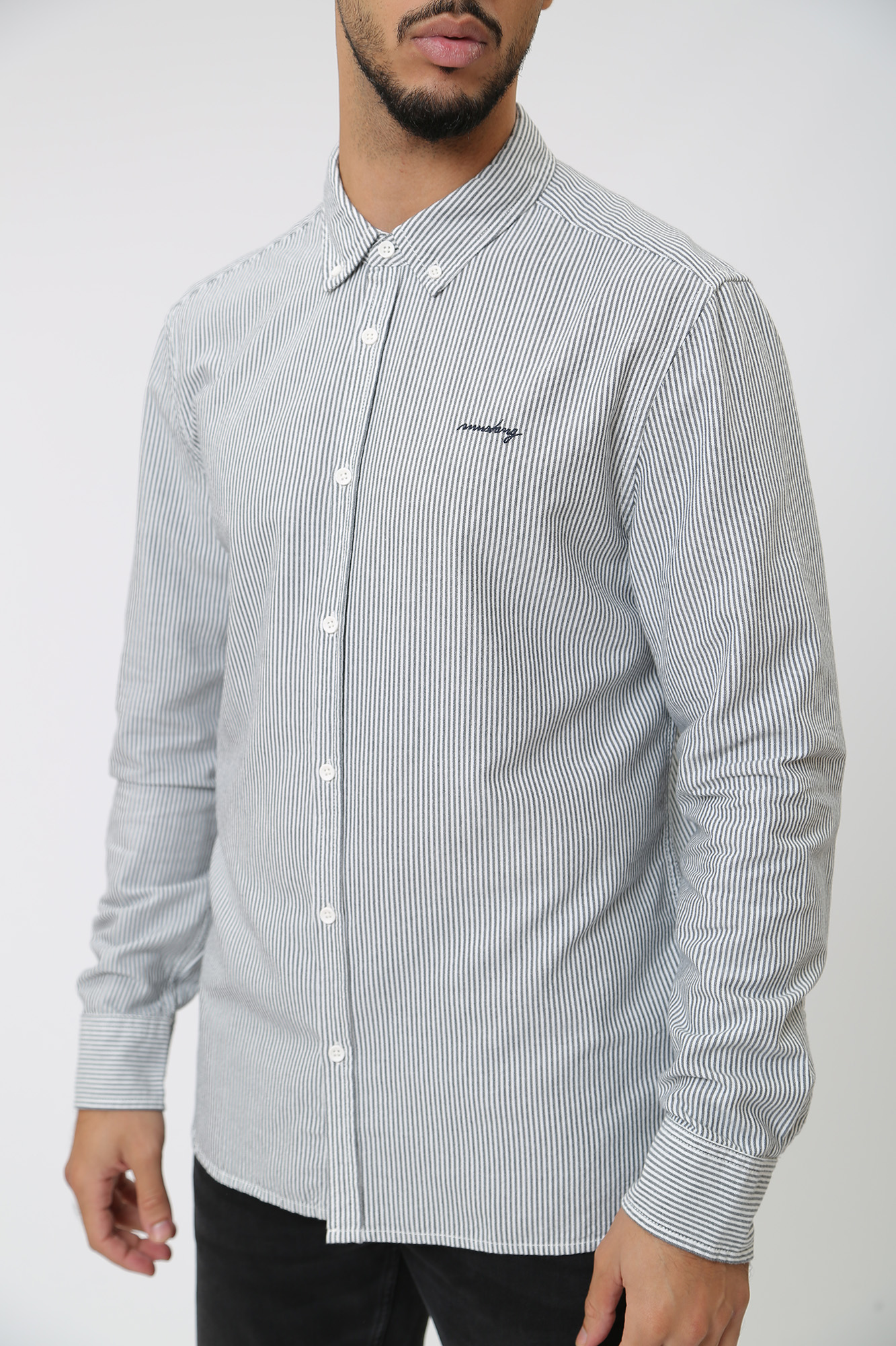 1014495 Рубашка с длинным рукавом Mustang Серый