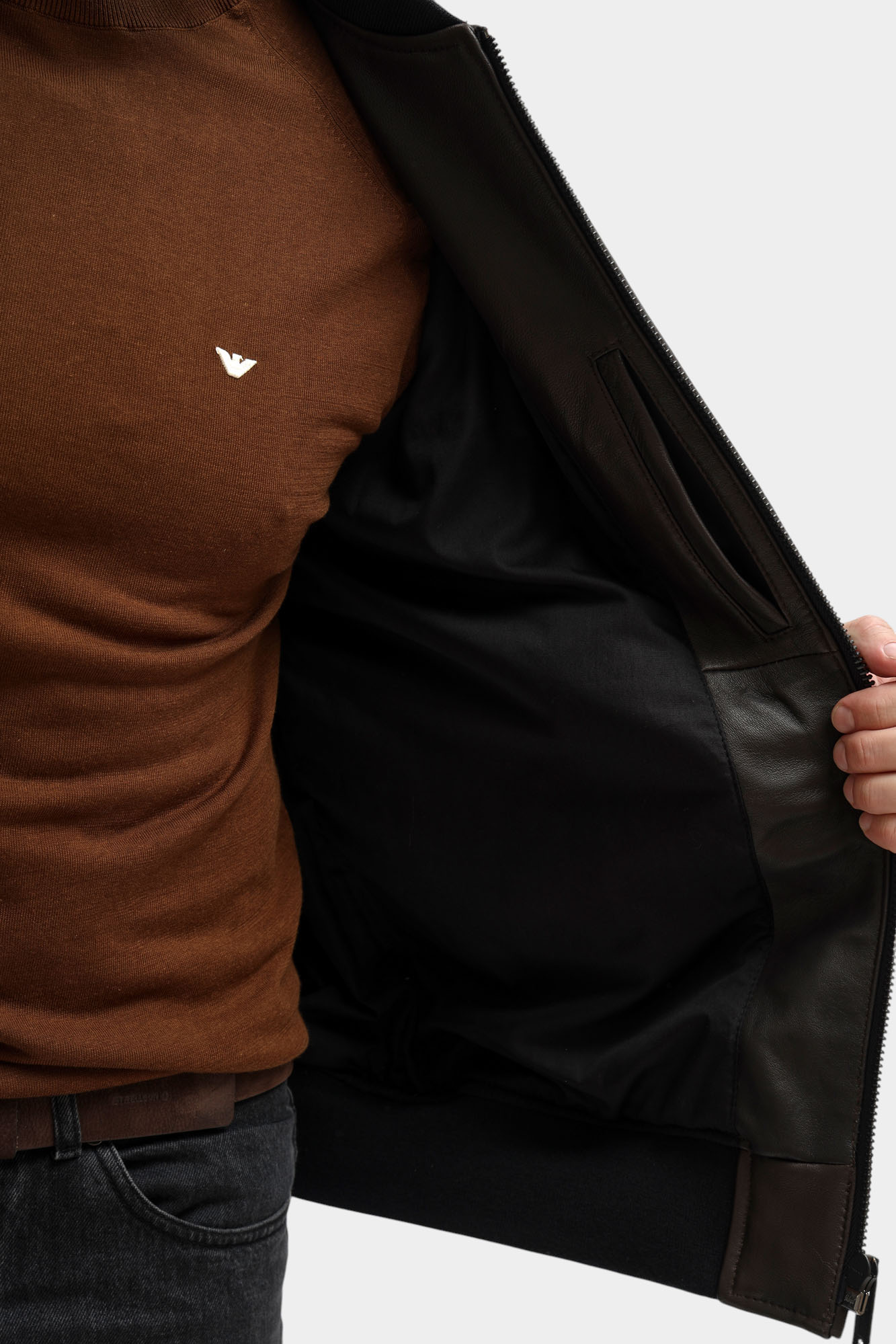 80000840_110157 Куртка кожаная Strellson Коричневый