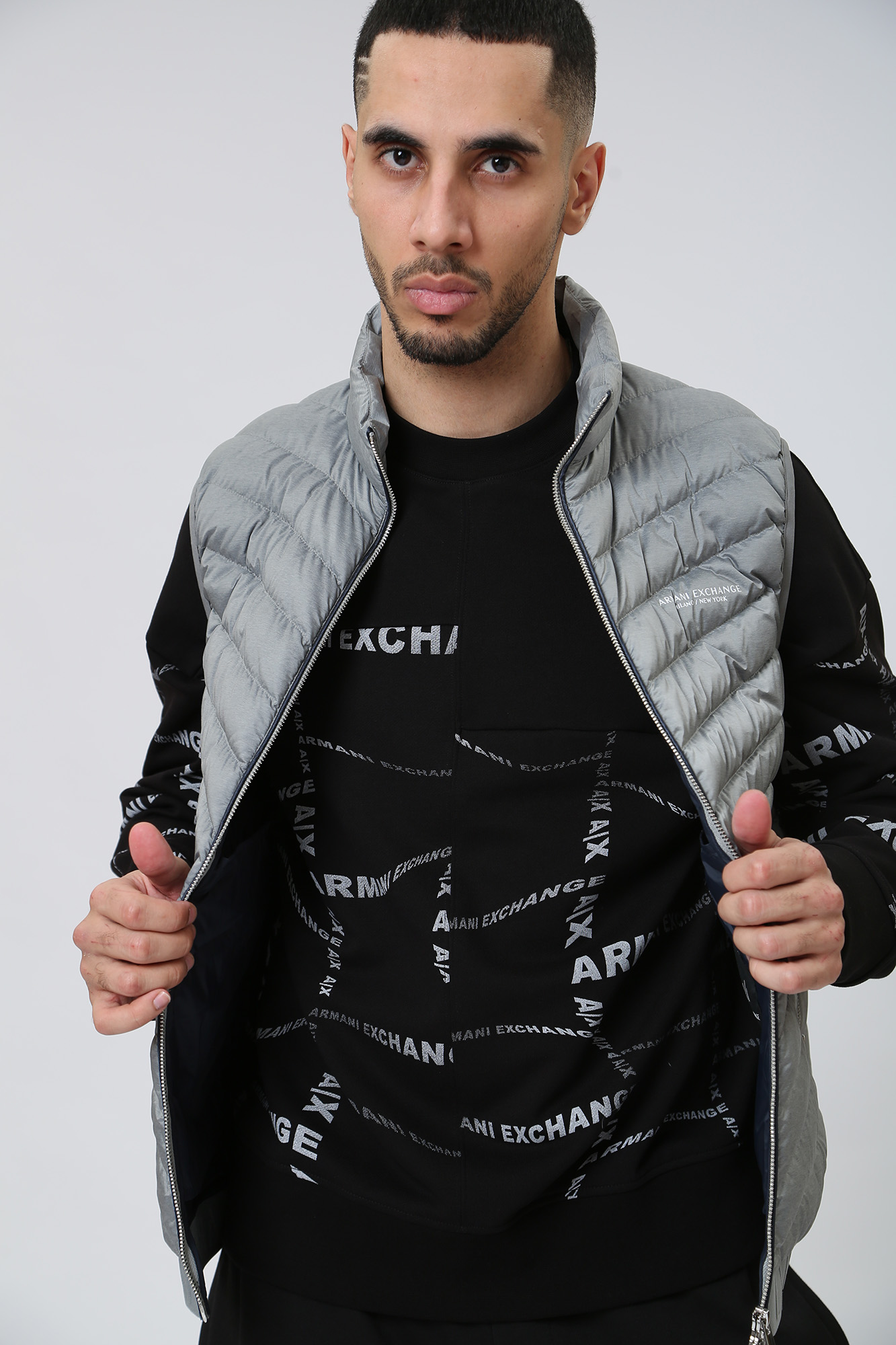 8NZQ52_ZNW3Z Жилет пуховый Armani Exchange Серый