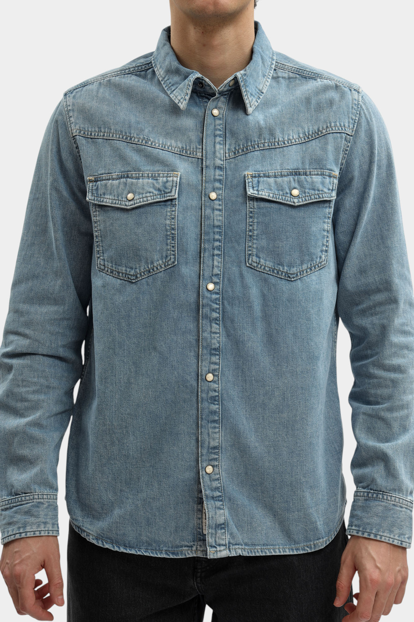 PM30909153V2 Рубашка джинсовая Pepe Jeans Синий