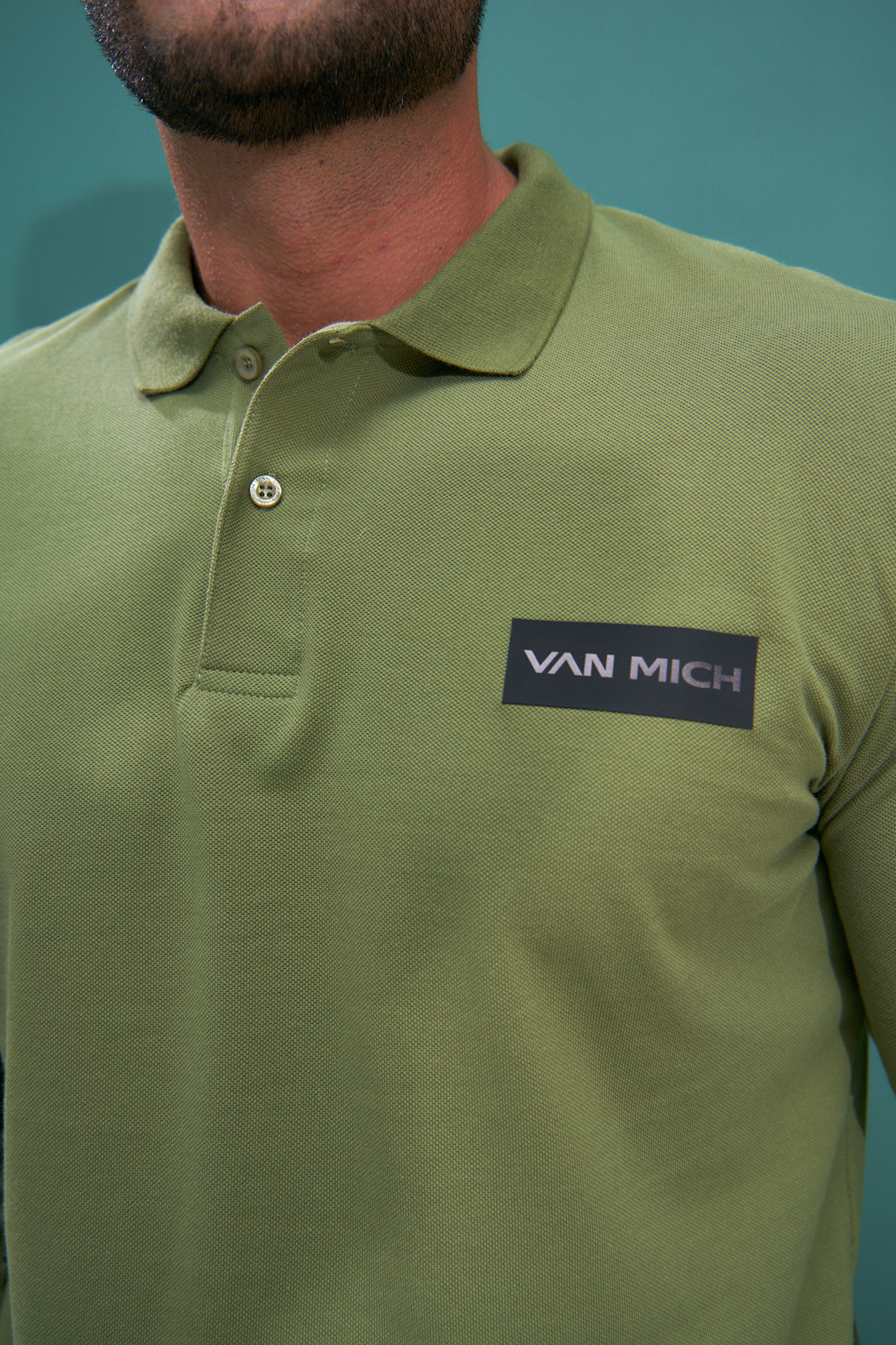 VM-232-54-009 Поло с длинным рукавом Van Mich Зеленый
