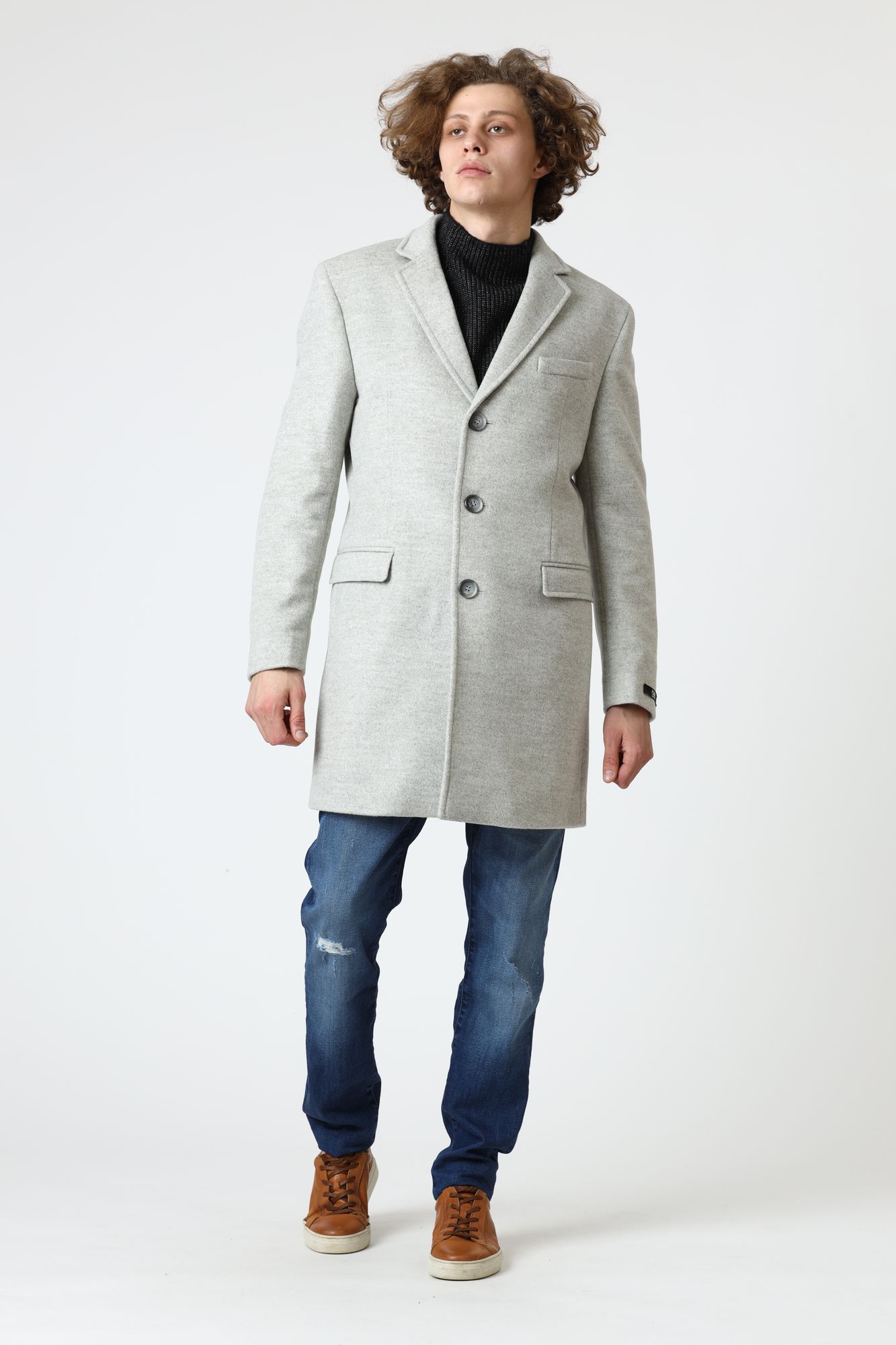 502700_455709 Пальто классическое Karl Lagerfeld Серый