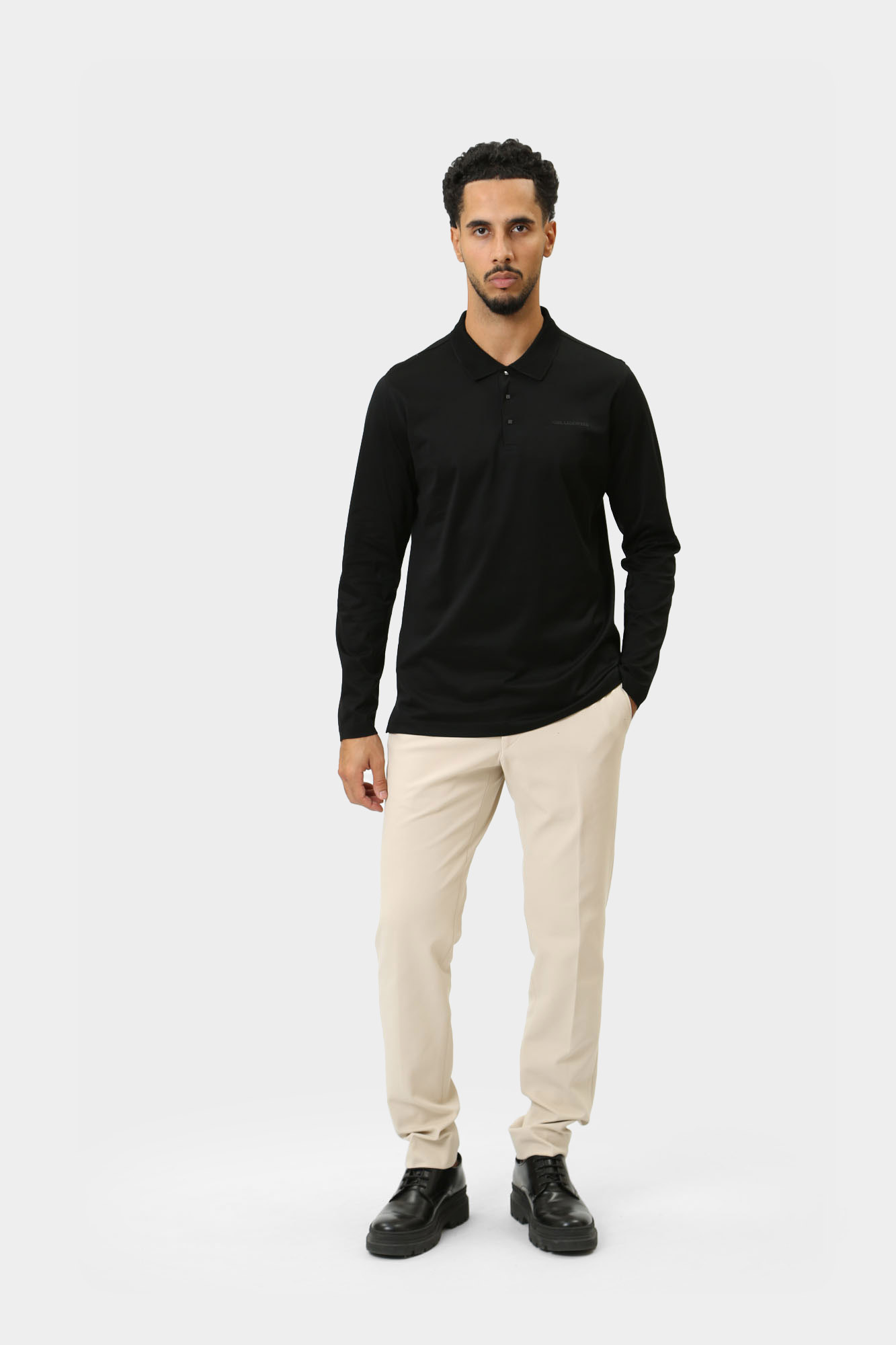 544200_745000 Поло с длинным рукавом Karl Lagerfeld Черный