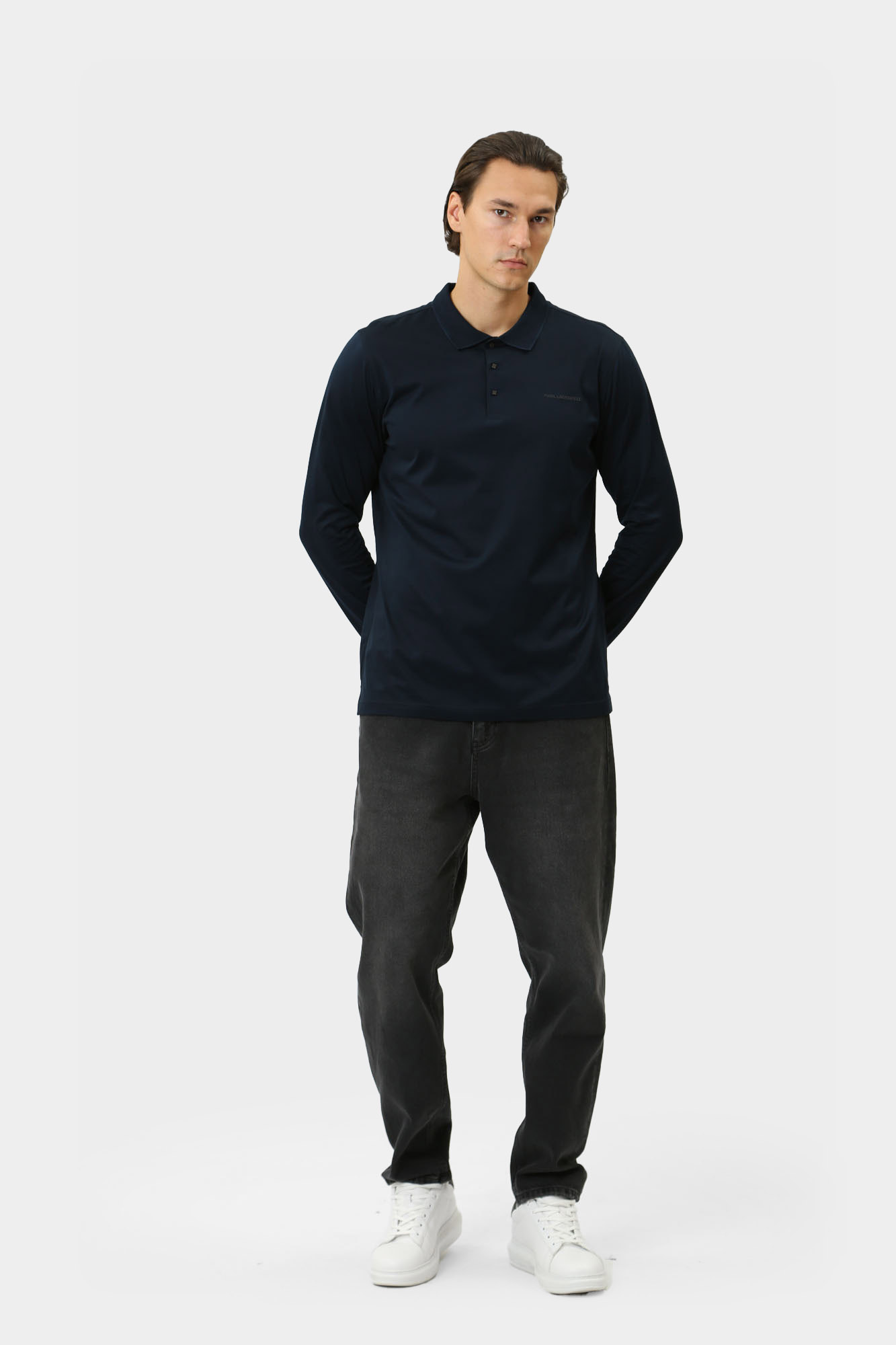 544200_745000 Поло с длинным рукавом Karl Lagerfeld Синий